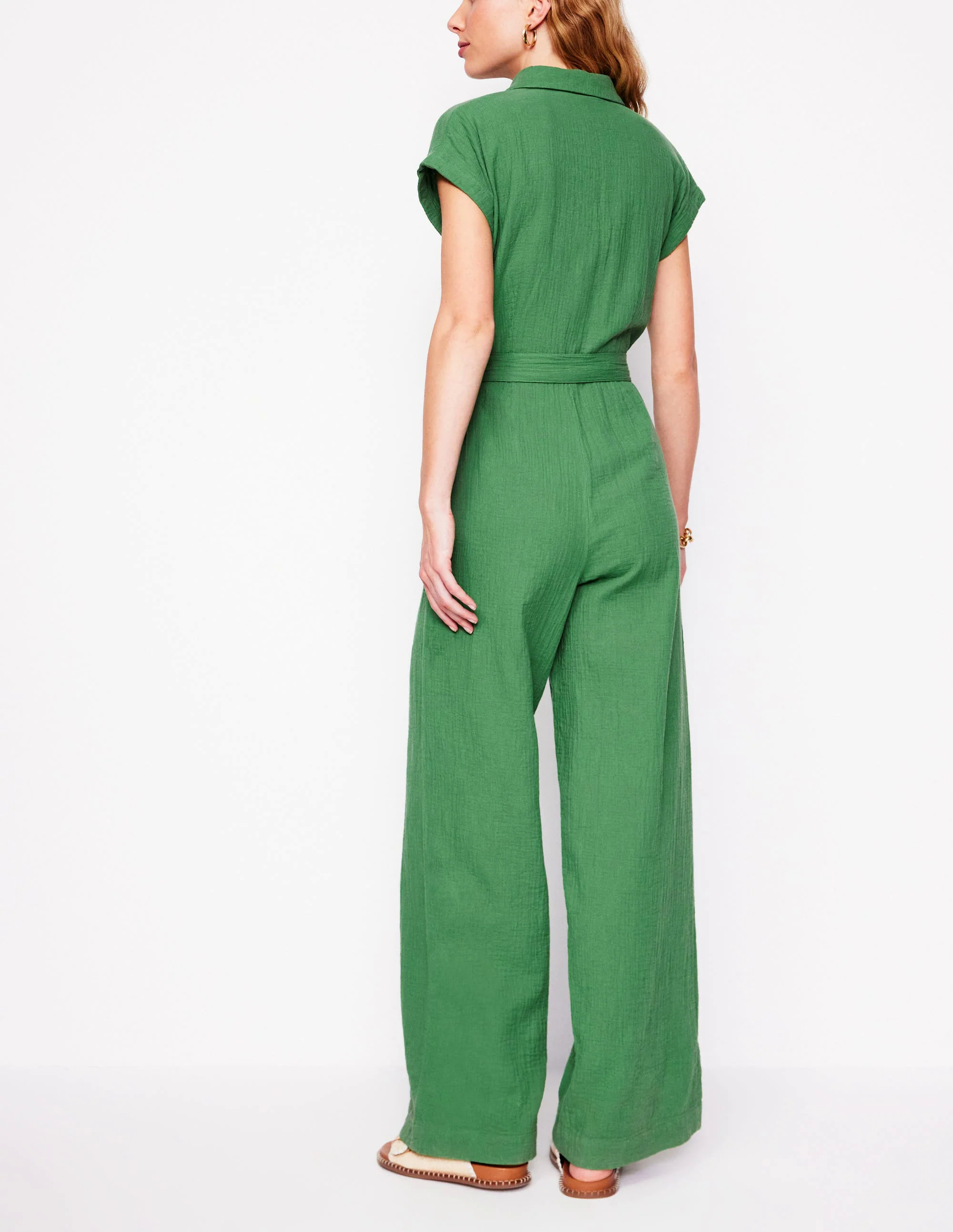  Double Cloth Jumpsuit-Paradise Green