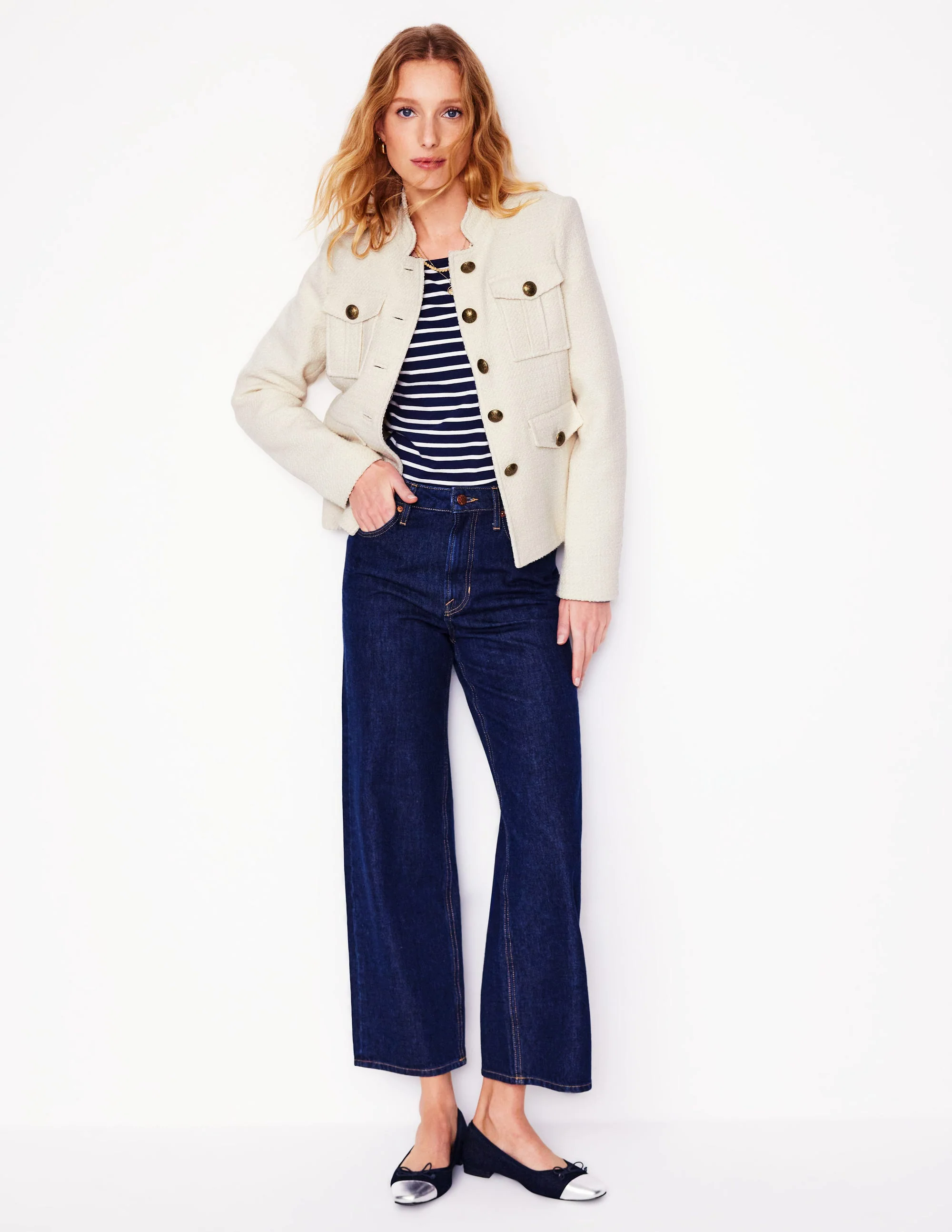 Textured Button Jacket-Ivory Textured Button Jacket-Ivory
