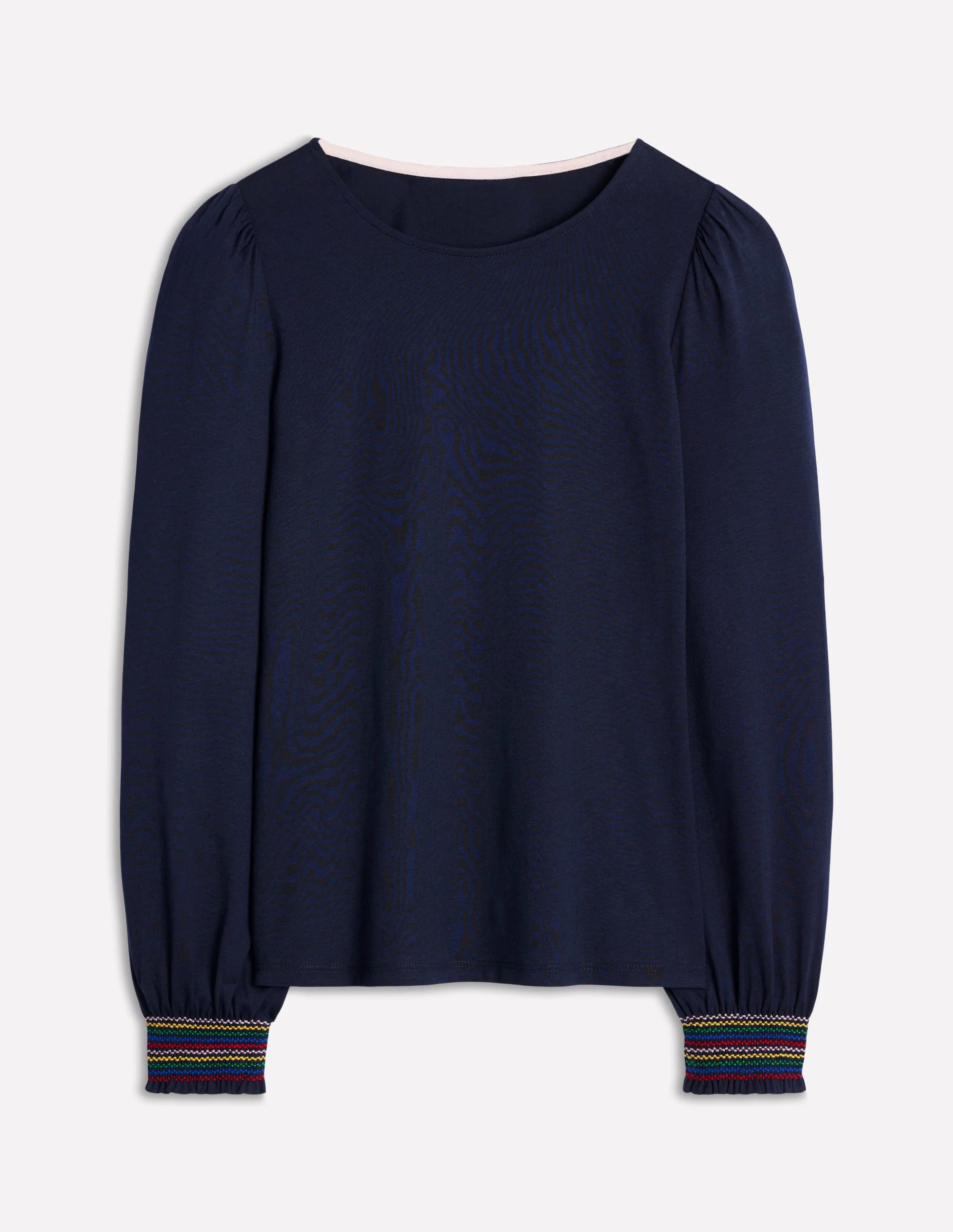Smocked Cuff Supersoft Top-Navy Smocked Cuff Supersoft Top-Navy