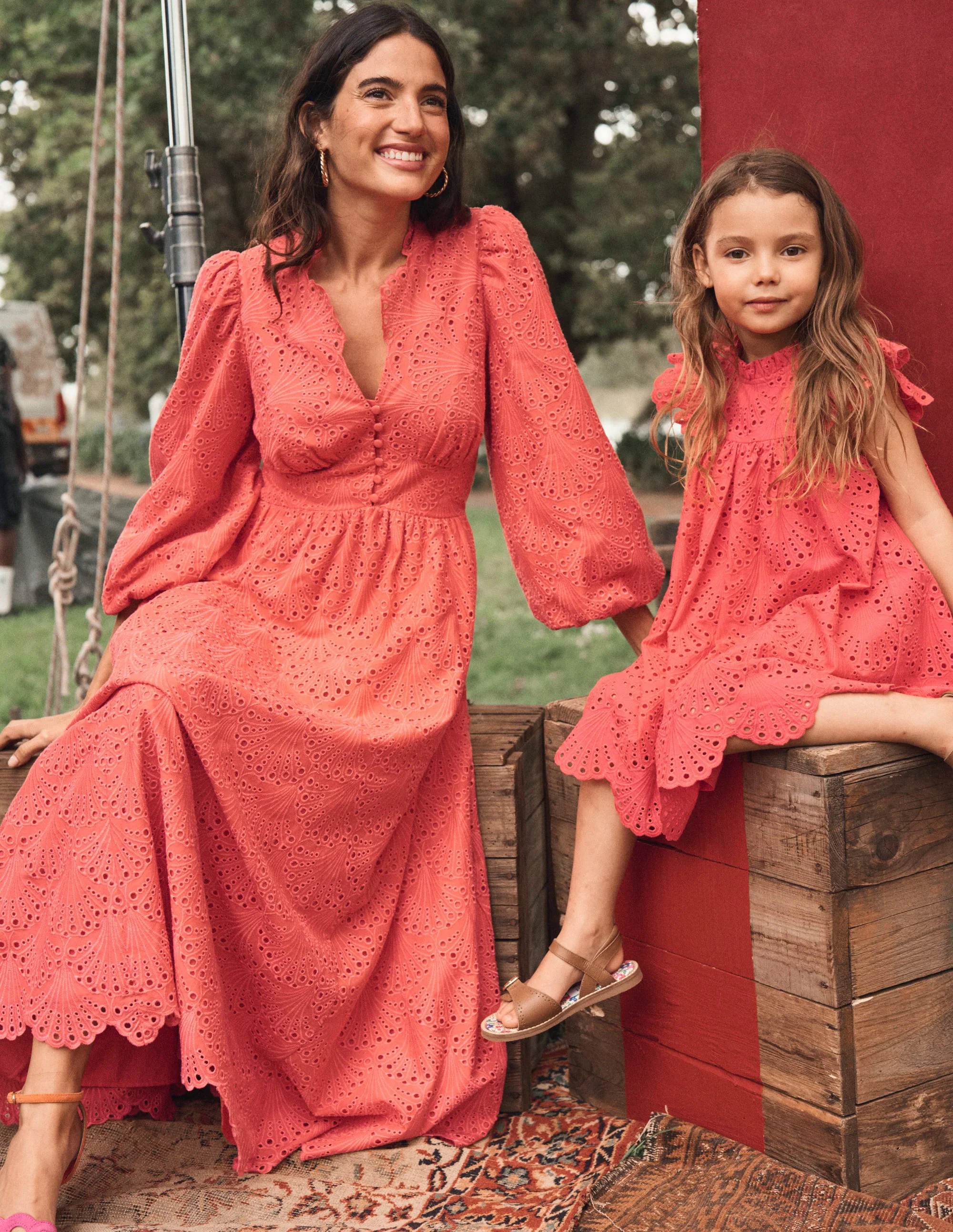 Lola Broderie Maxi Dress-Camelia Pink Lola Broderie Maxi Dress-Camelia Pink