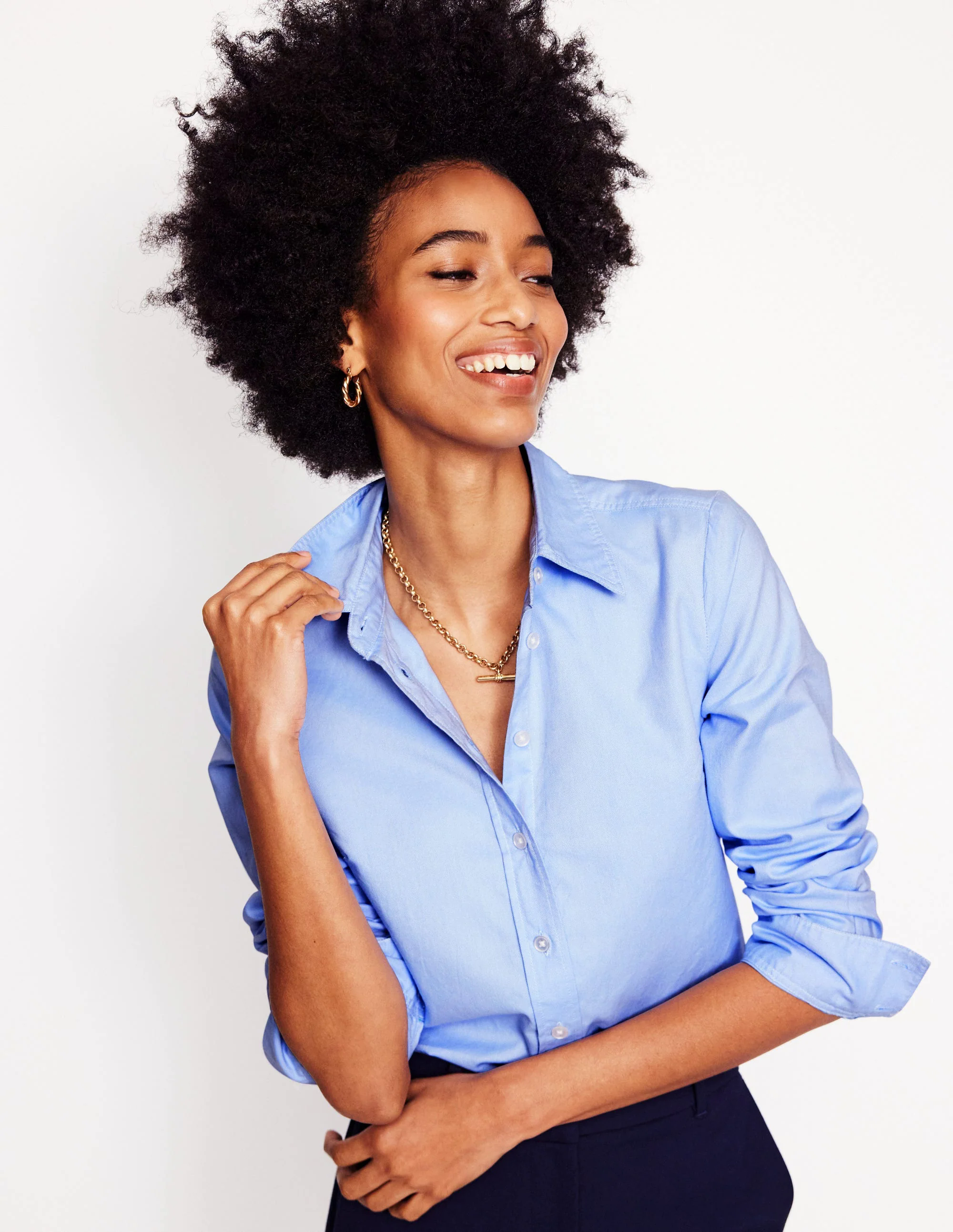  Cotton Shirt-Blue Oxford