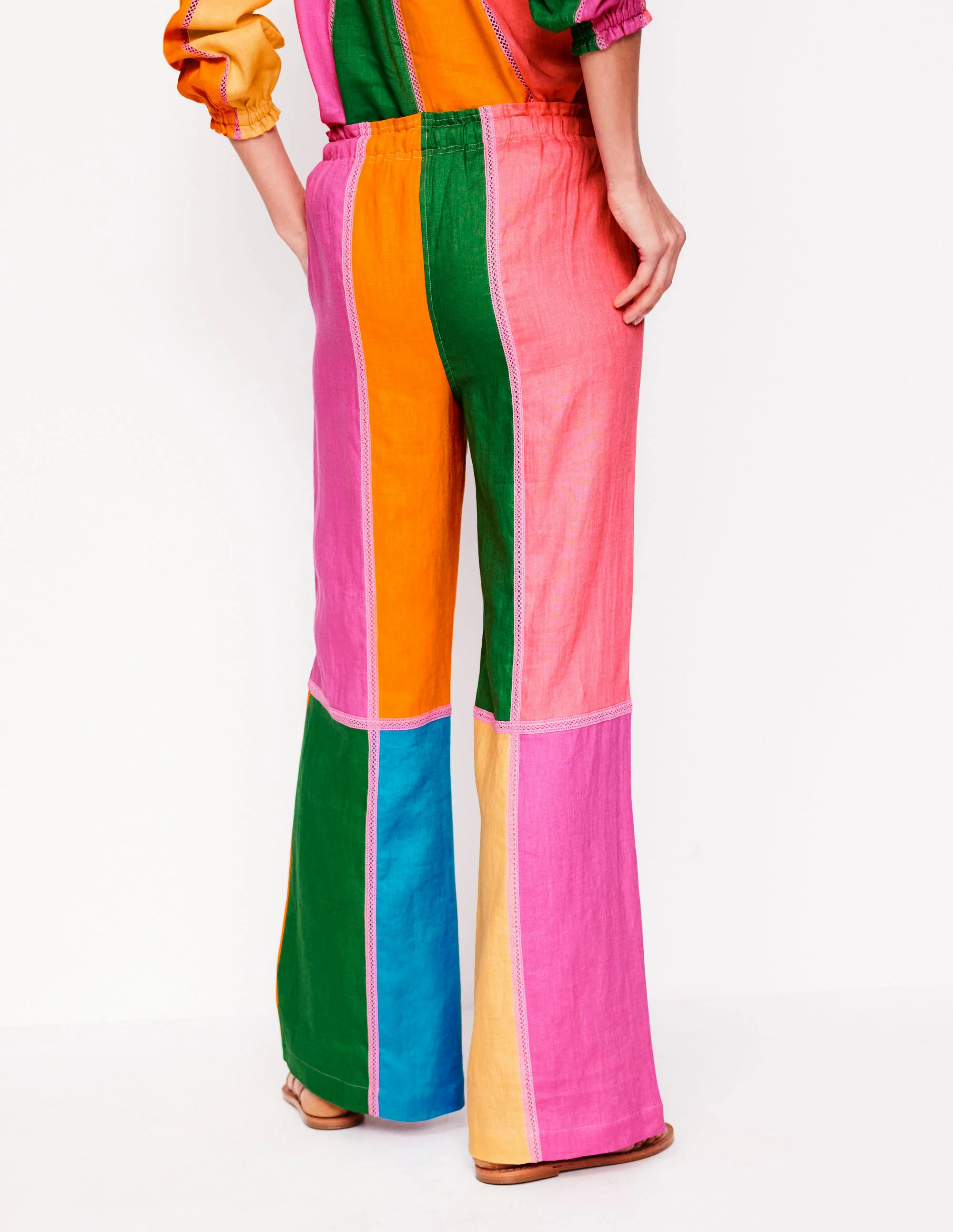 Islington Linen Pants-Multi Colourblock Islington Linen Pants-Multi Colourblock