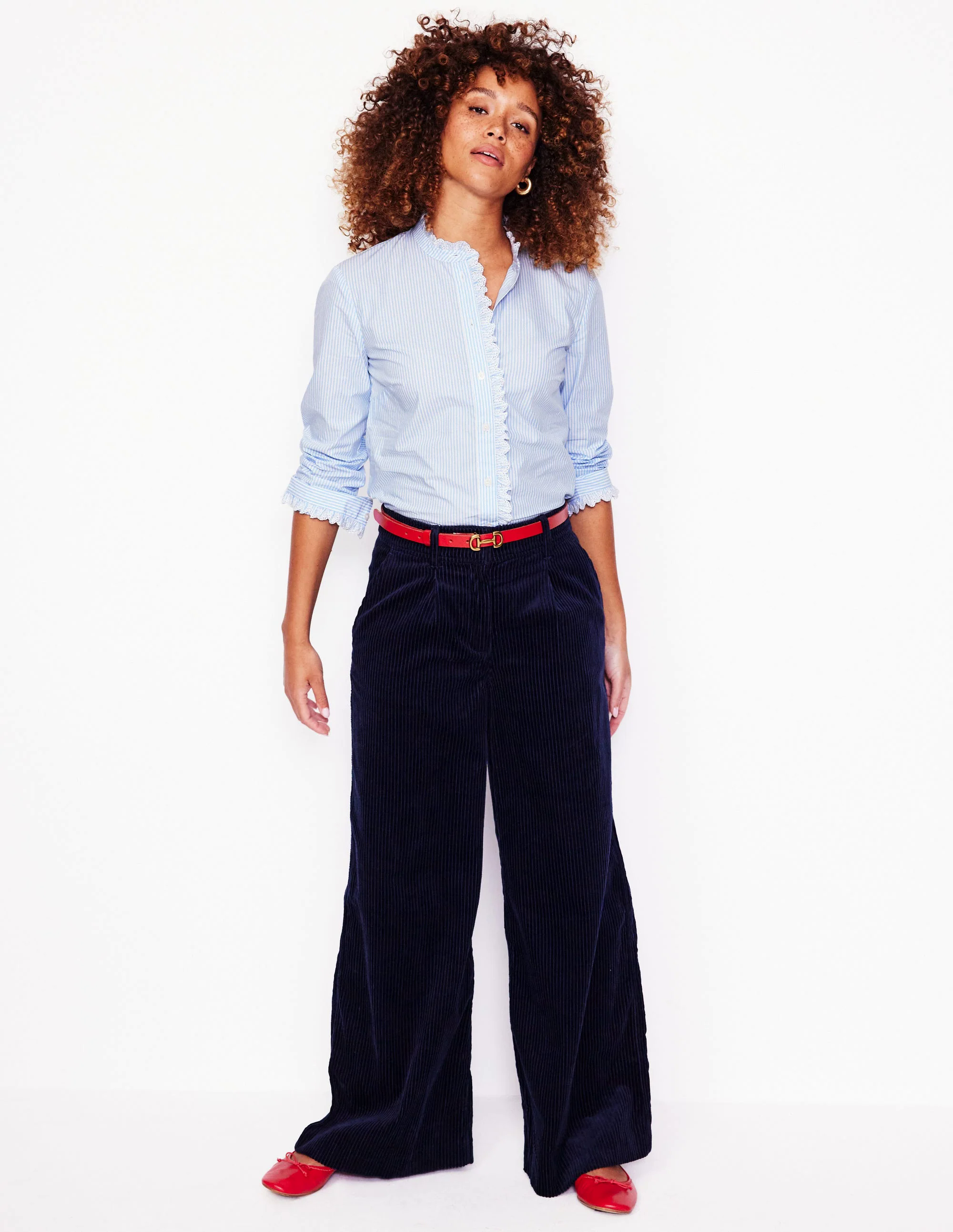 Shirt-Blue, Ivory Stripe Shirt-Blue, Ivory Stripe
