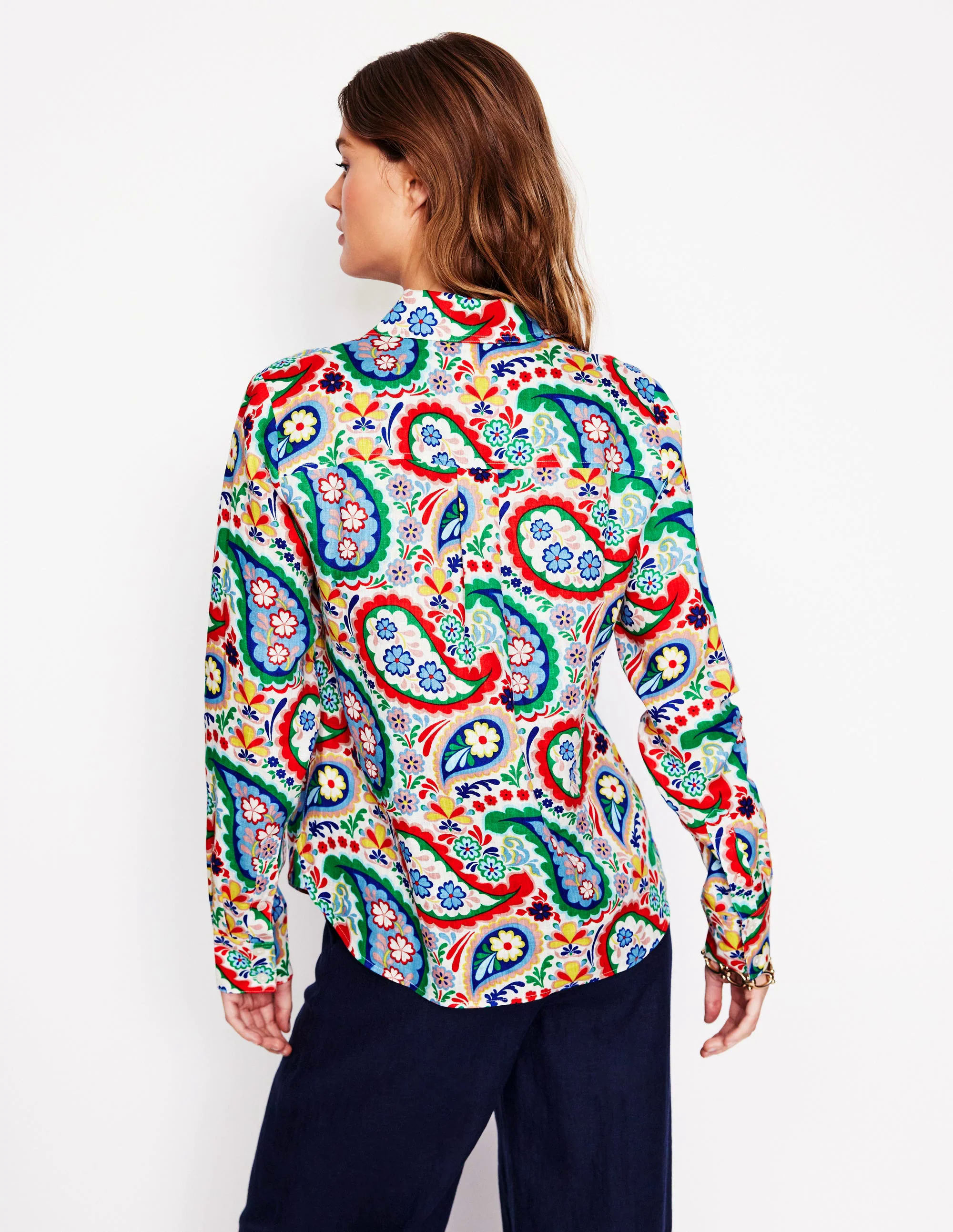  Linen Shirt-Multi Meadow Paisley