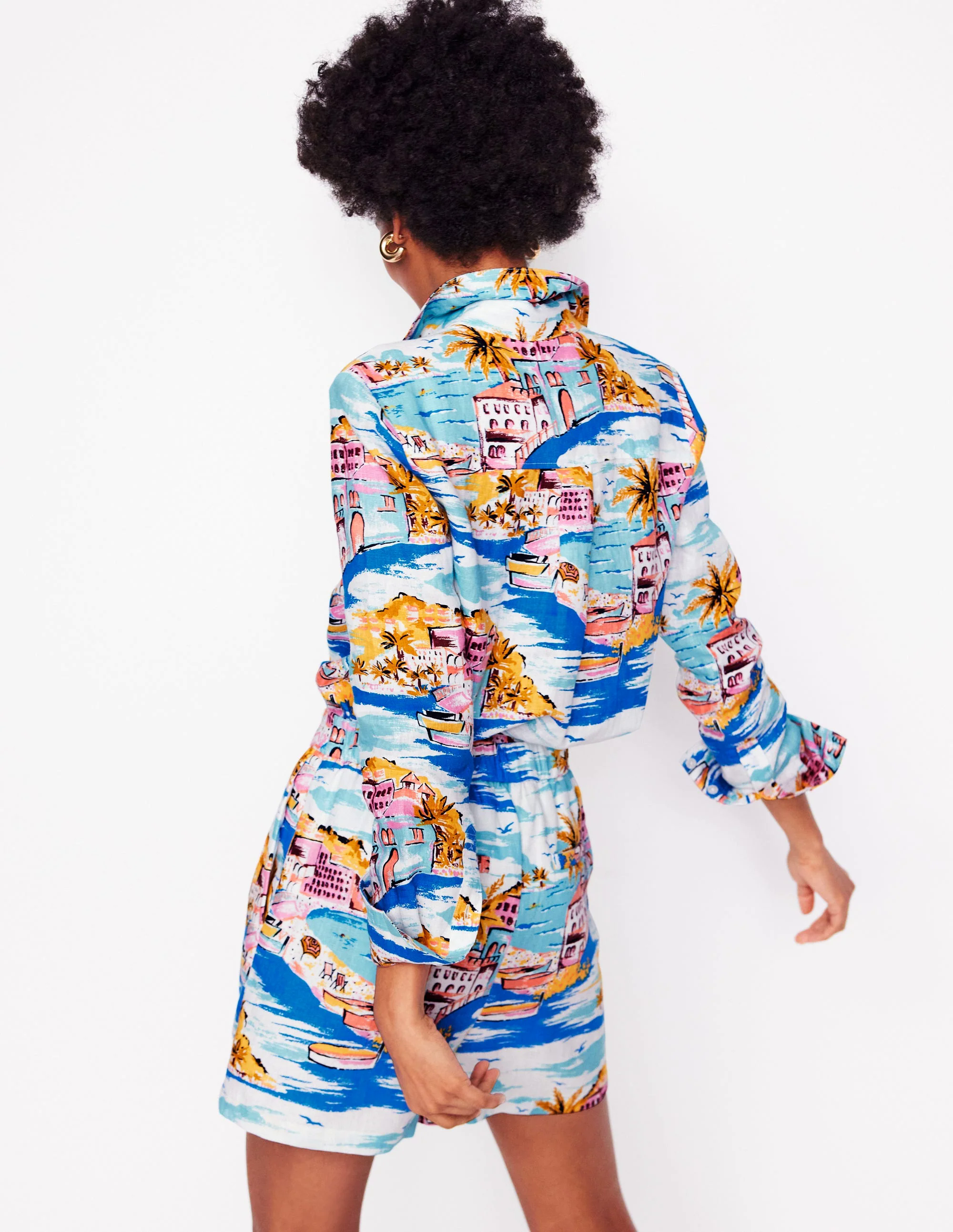  Linen Shirt-Multi, Paradise Bay
