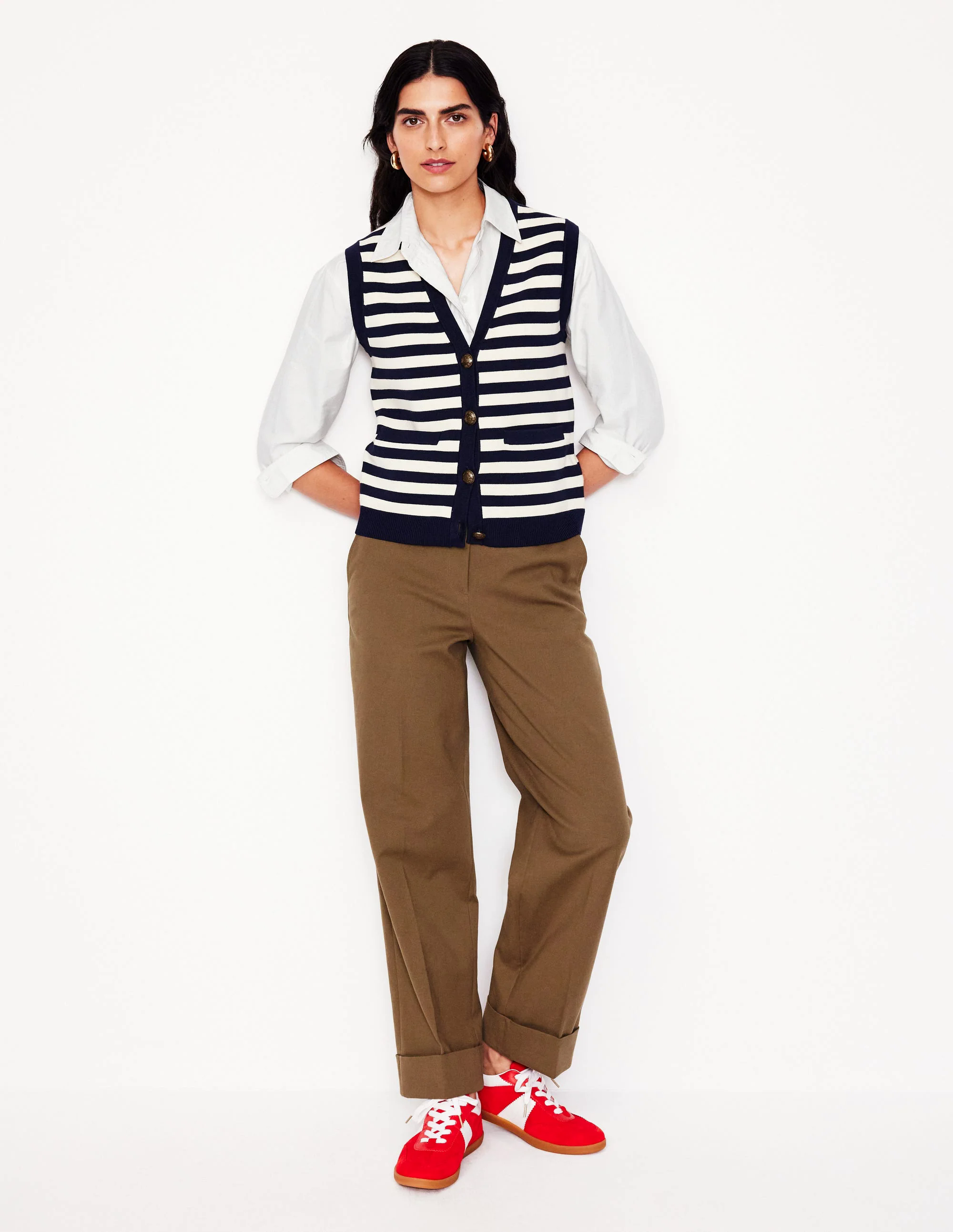 Relaxed Cotton Shirt-White Oxford