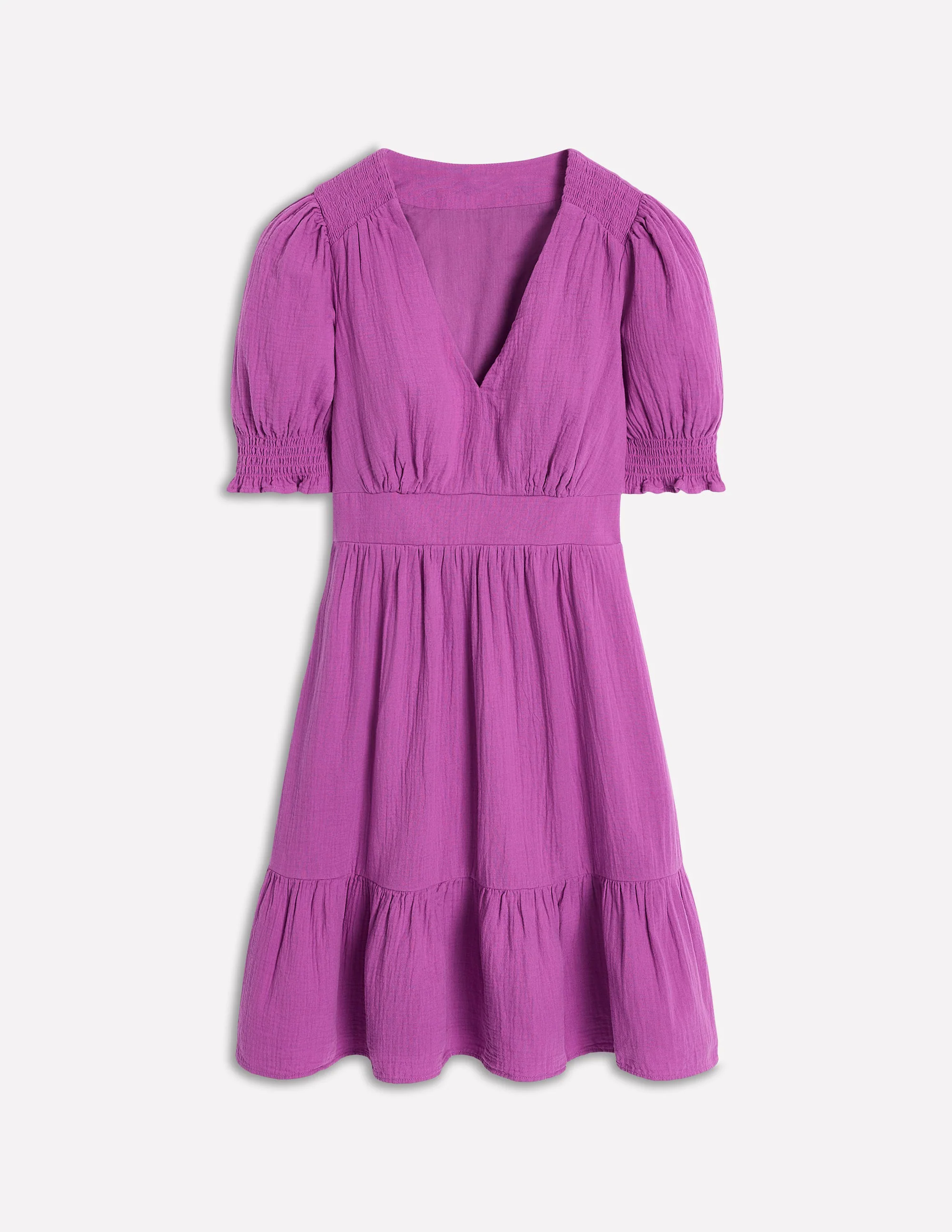  Double Cloth Short Dress-Foxglove