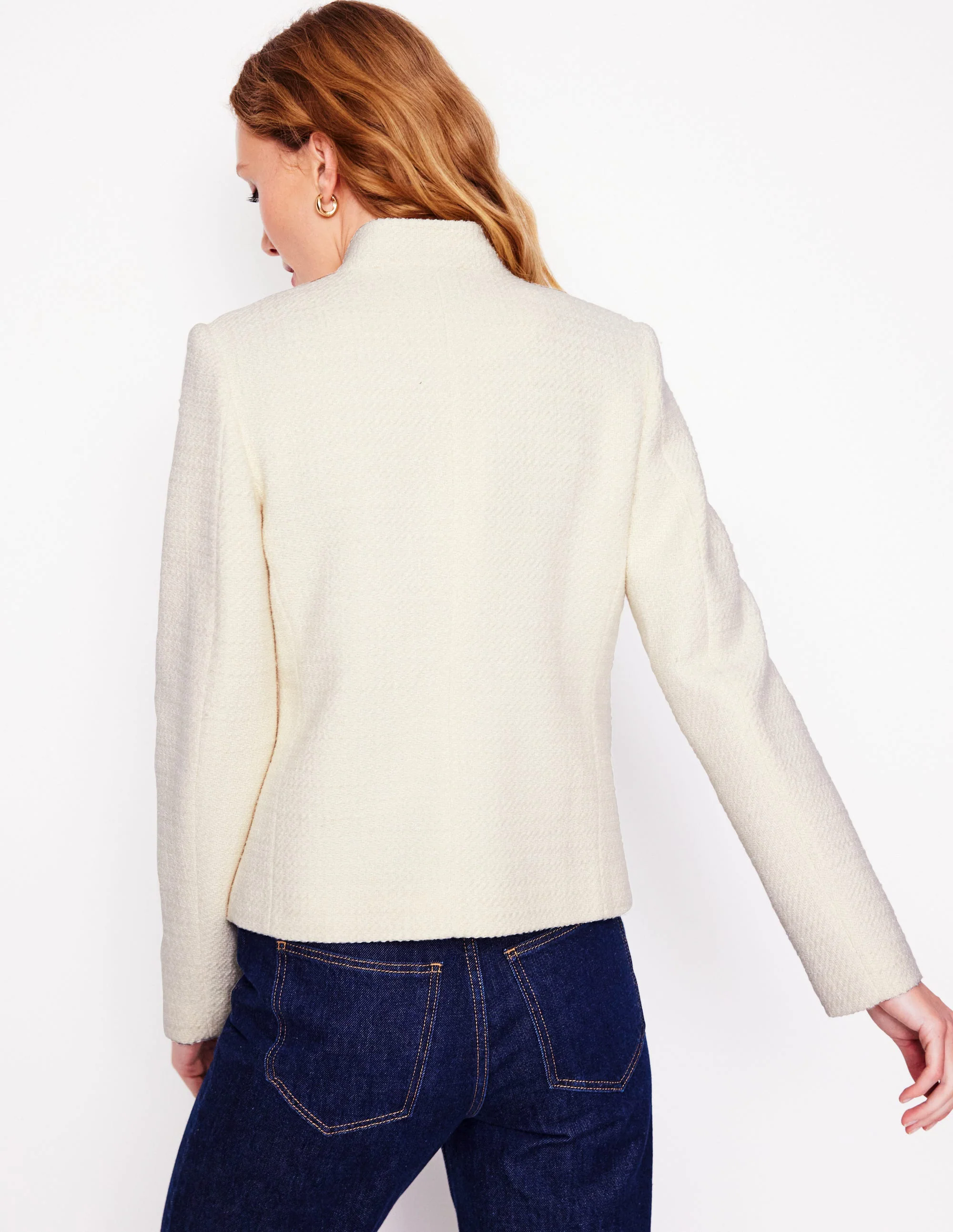 Textured Button Jacket-Ivory Textured Button Jacket-Ivory