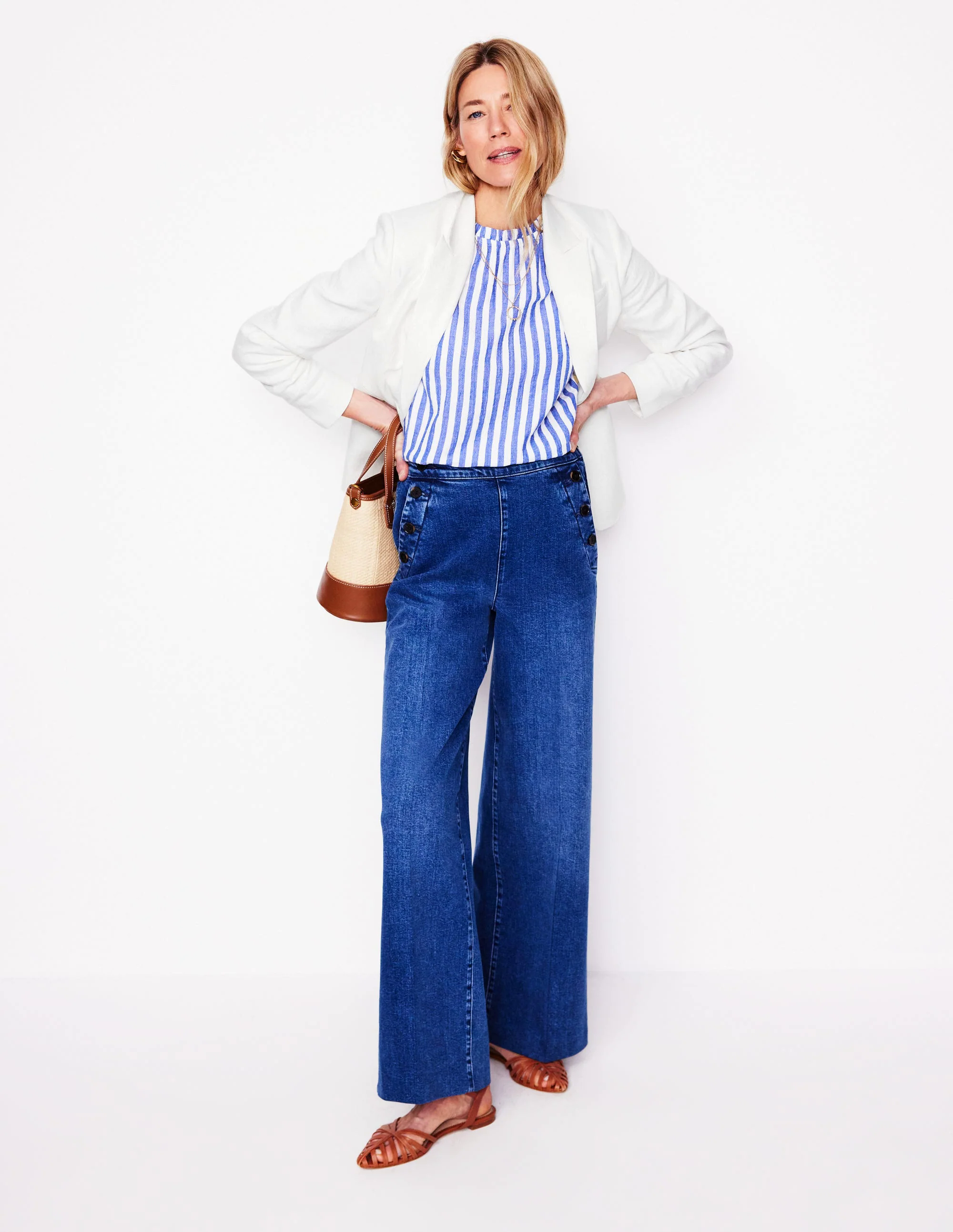 Linen Blazer-White