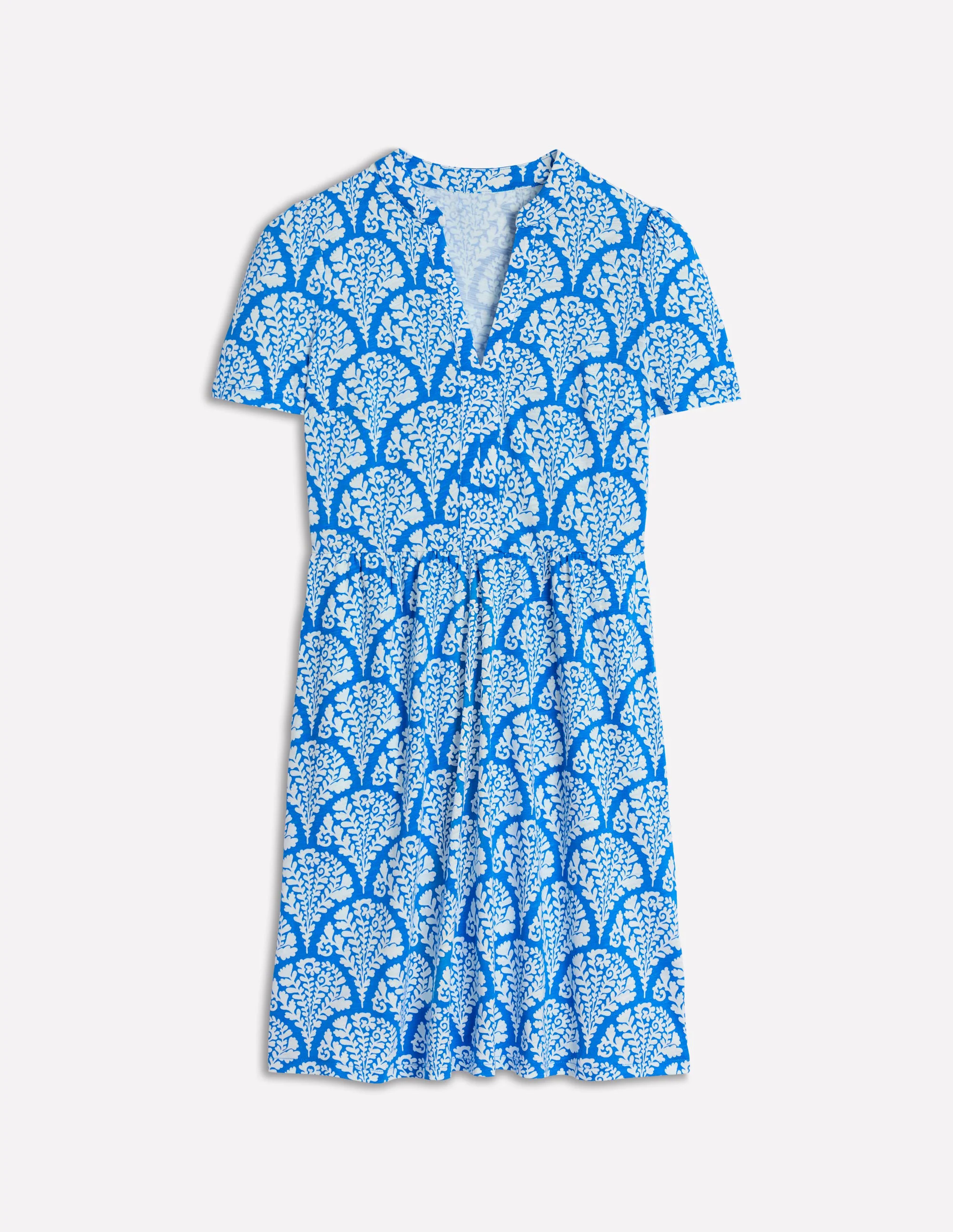 Naomi Short Sleeve Dress-Cerulean Blue, Blossomy Naomi Short Sleeve Dress-Cerulean Blue, Blossomy