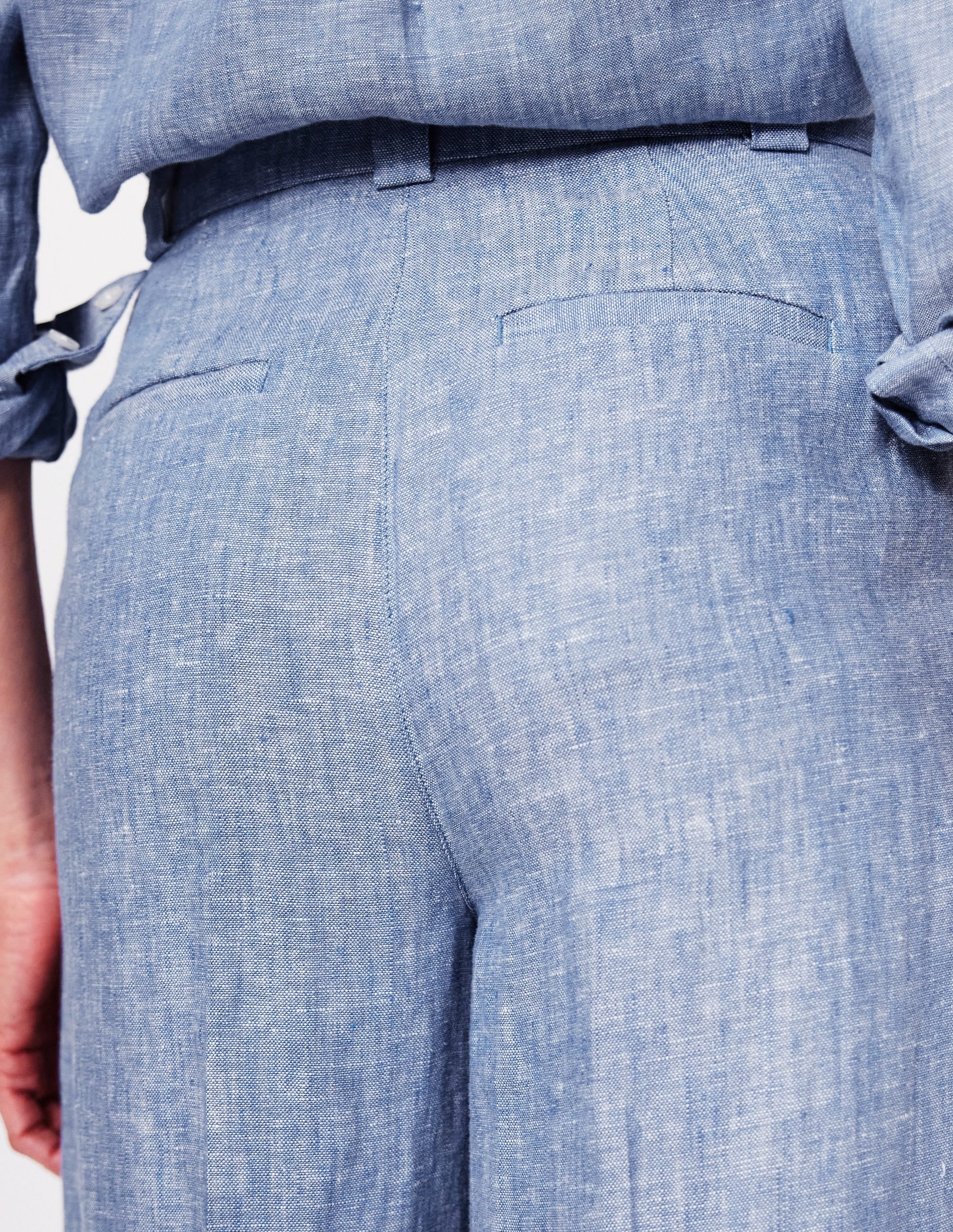 Westbourne Linen Pants-Grey Blue Chambray Westbourne Linen Pants-Grey Blue Chambray