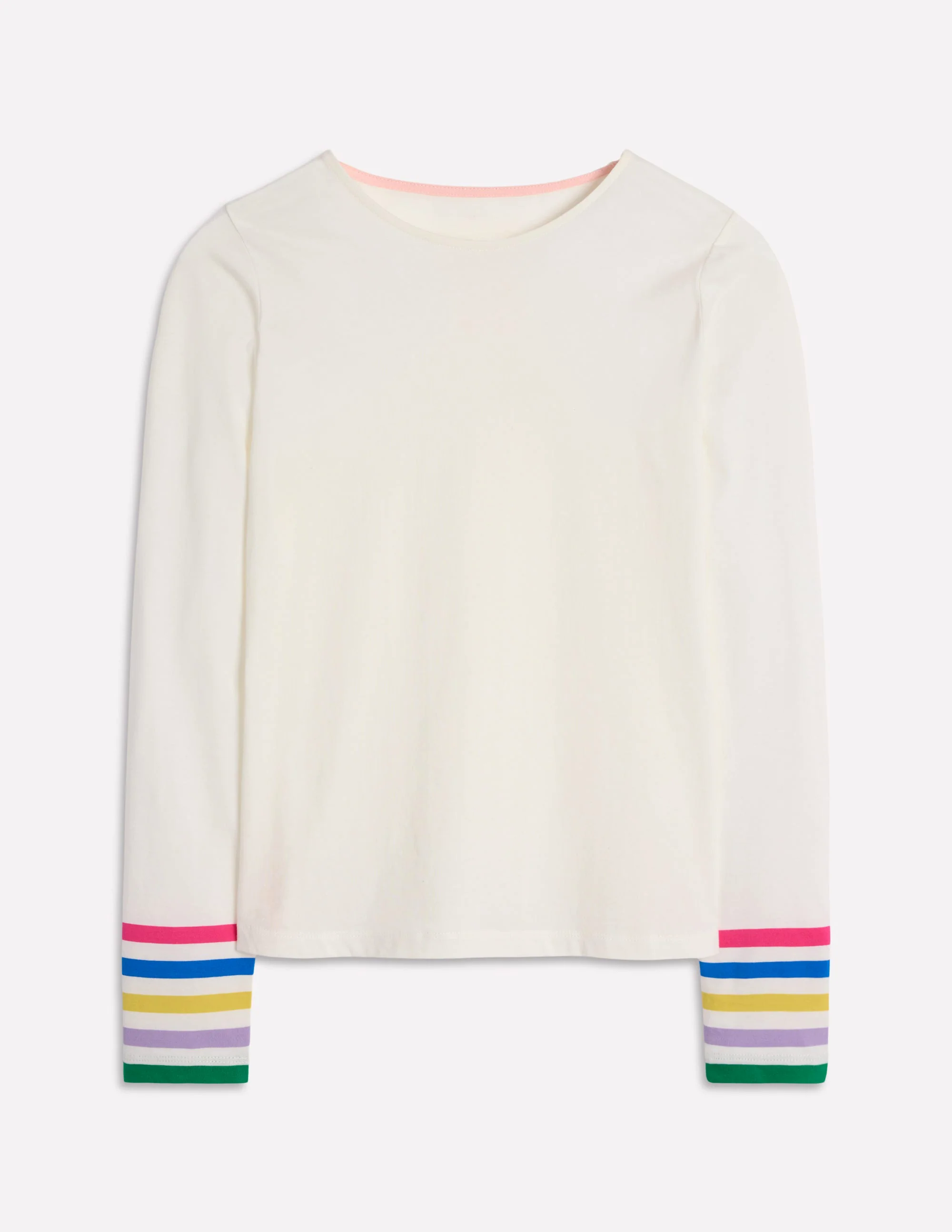 Stripe Cuff Top-Ivory Rainbow Stripe Cuff Stripe Cuff Top-Ivory Rainbow Stripe Cuff