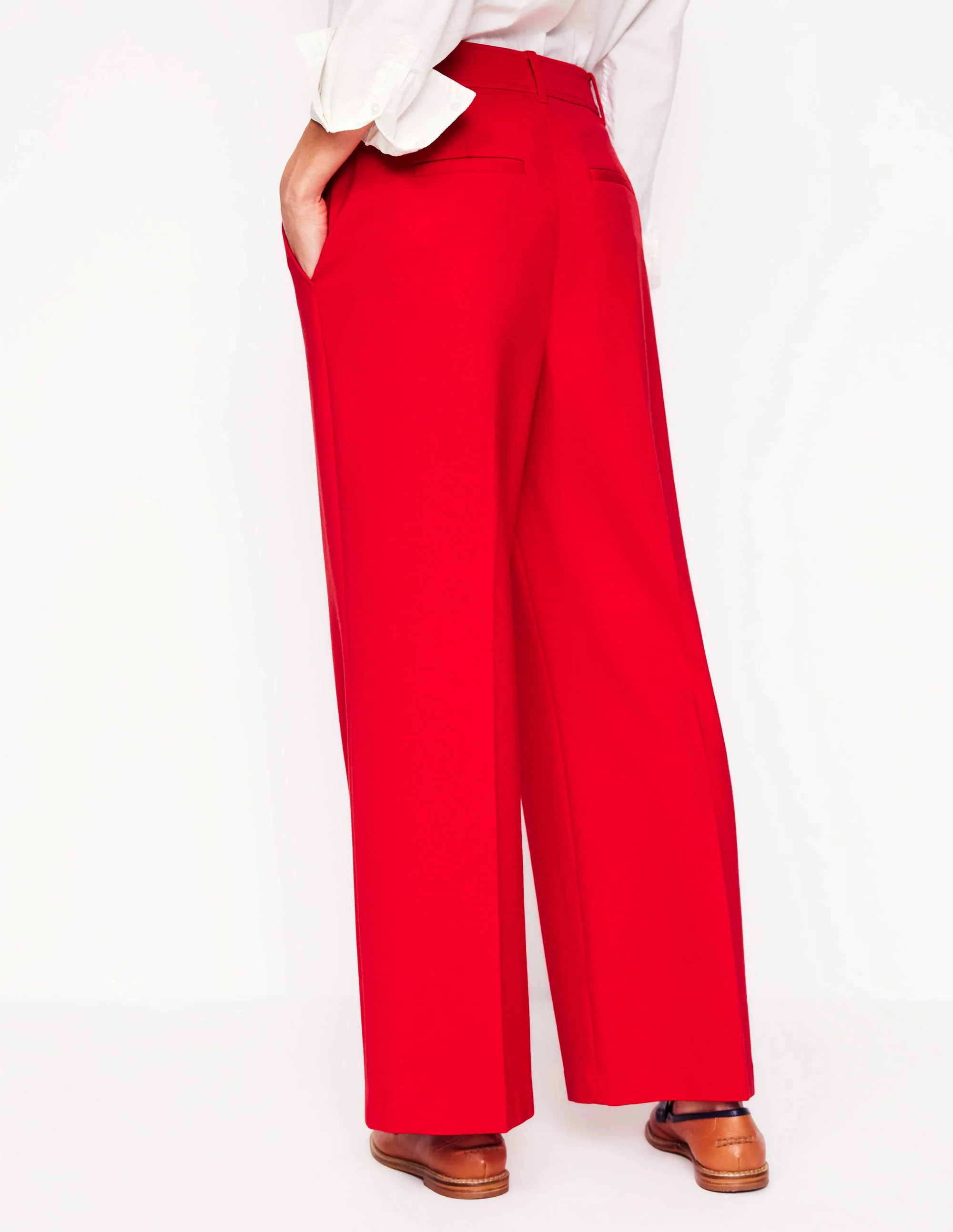 Cropped Ponte Pants-Hot Pepper Cropped Ponte Pants-Hot Pepper