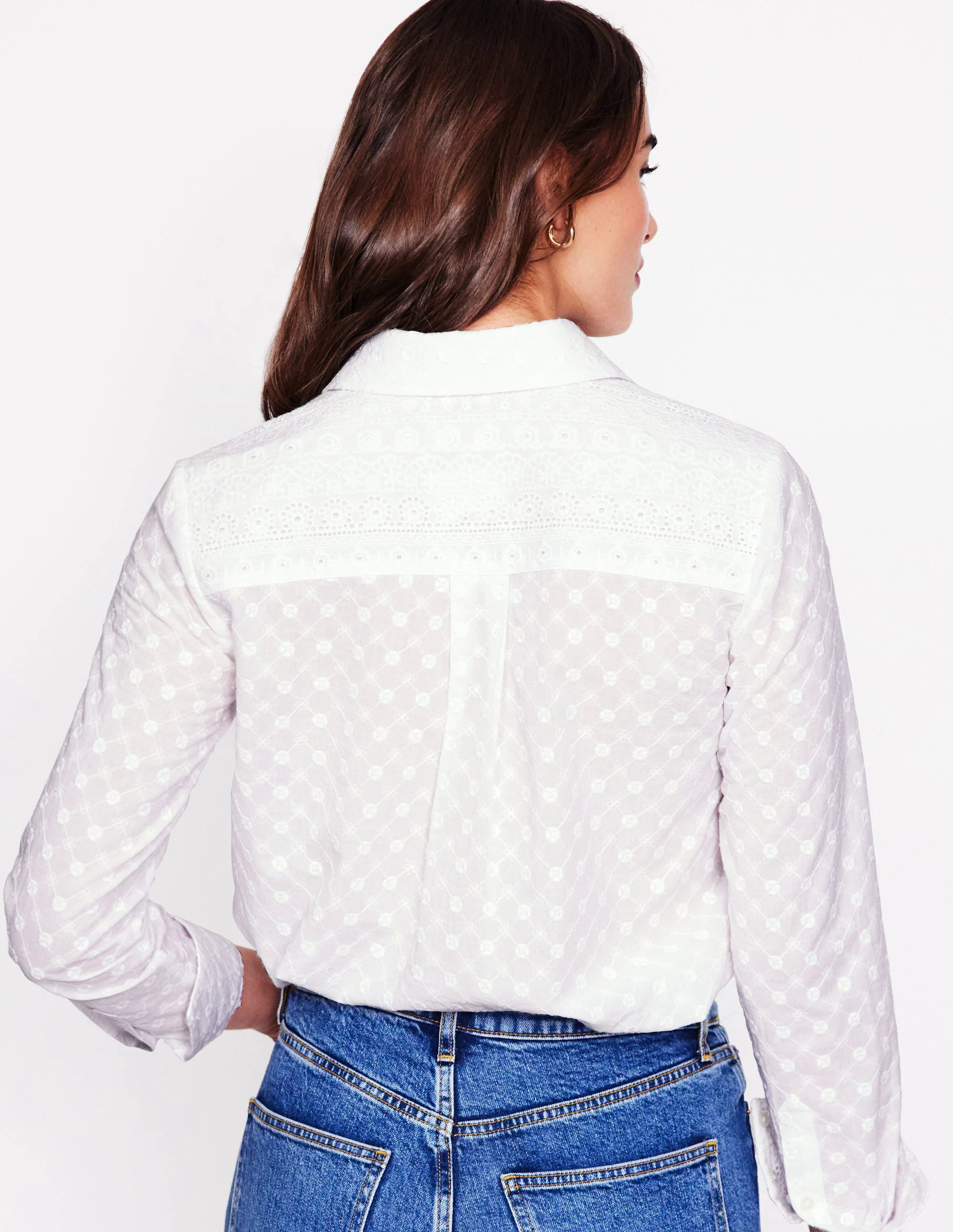  Fabric Interest Shirt-White