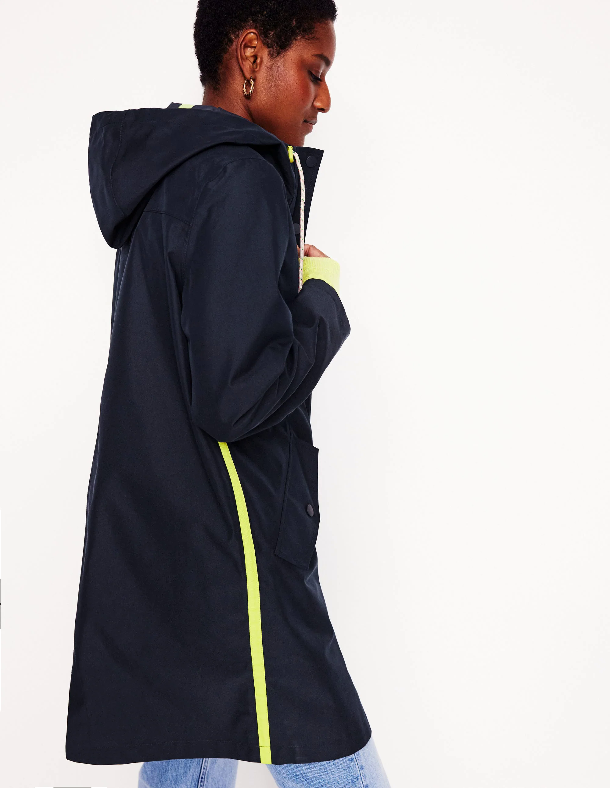 Waterproof Hooded Coat-Navy