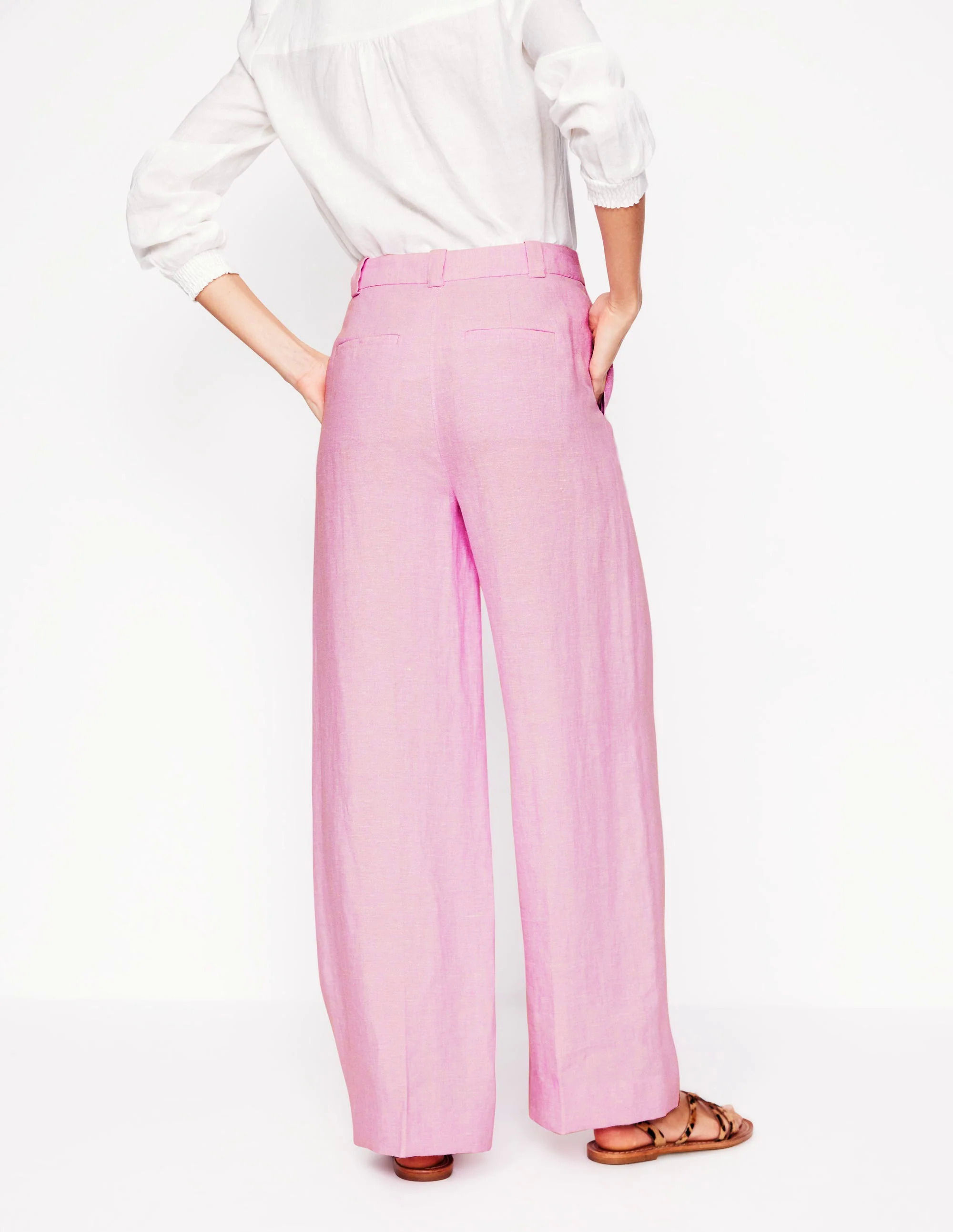 Westbourne Linen Pants-Meadowsweet Pink Chambray Westbourne Linen Pants-Meadowsweet Pink Chambray