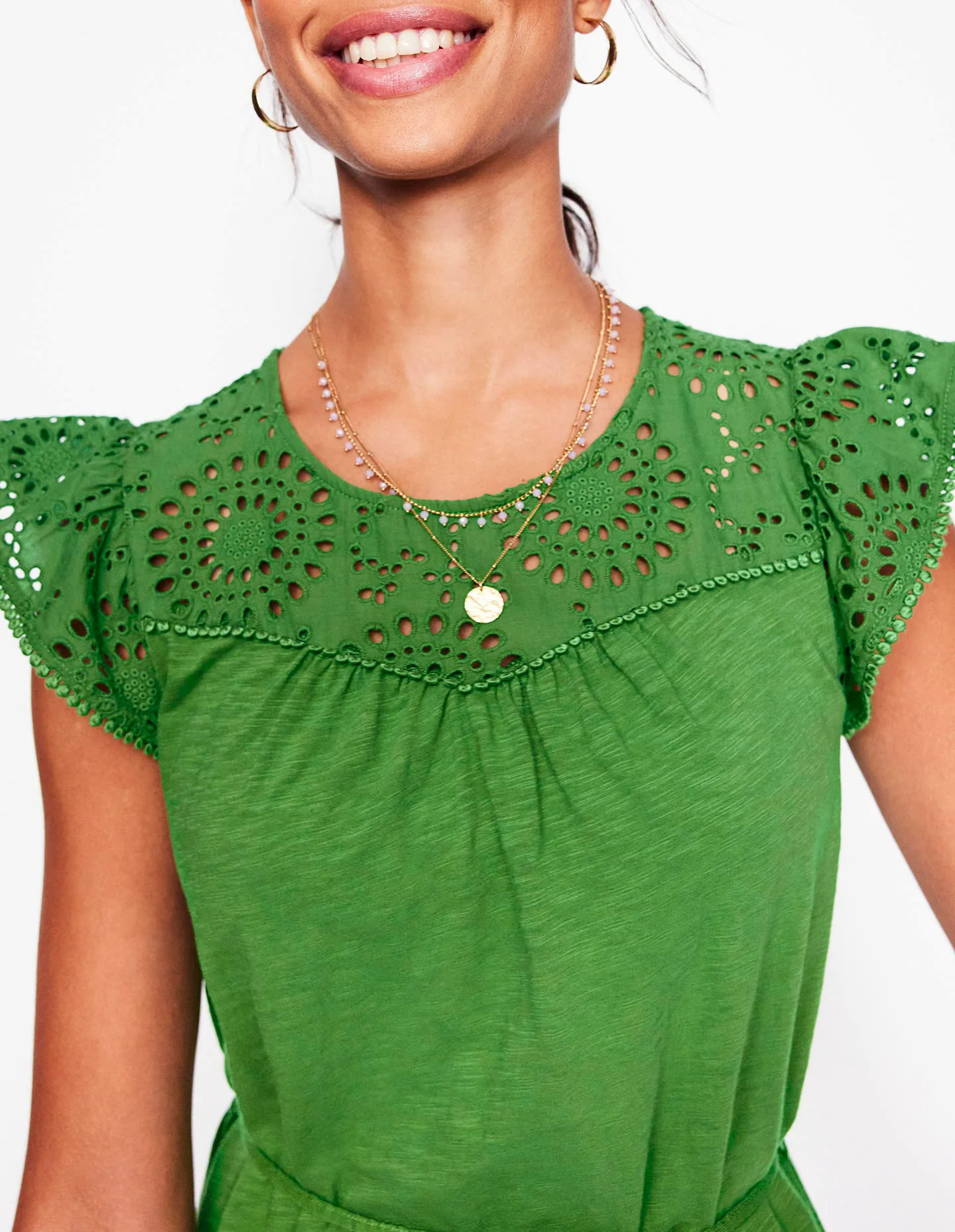 Juliet Broderie Short Dress-Paradise Green Juliet Broderie Short Dress-Paradise Green