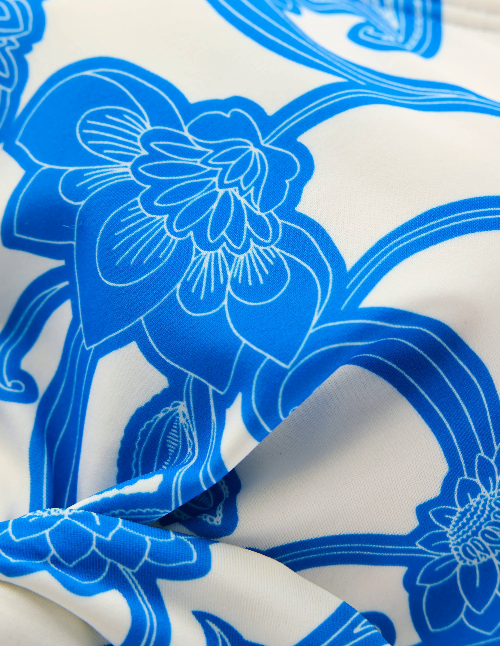 Tie Front Bikini Top-Cerulean Blue, Paisley Whirl Tie Front Bikini Top-Cerulean Blue, Paisley Whirl