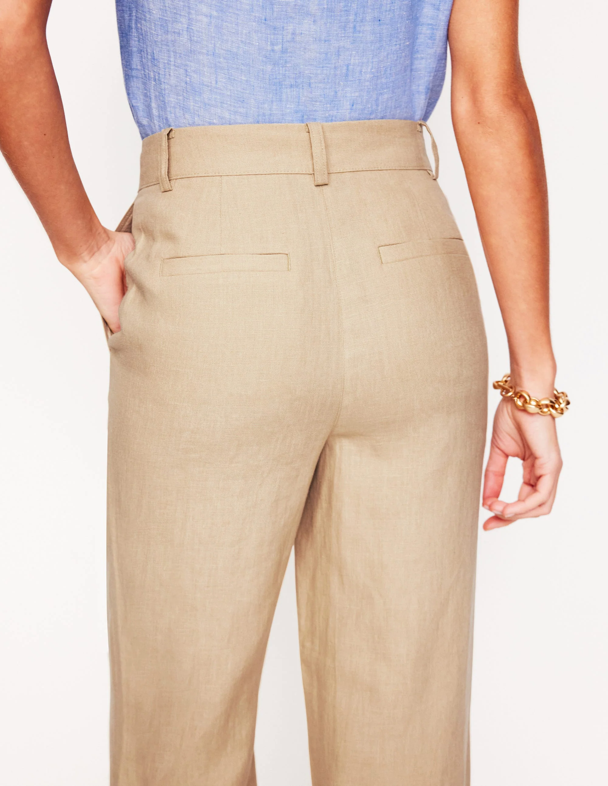 Westbourne Crop Linen Pants-Oatmeal Westbourne Crop Linen Pants-Oatmeal