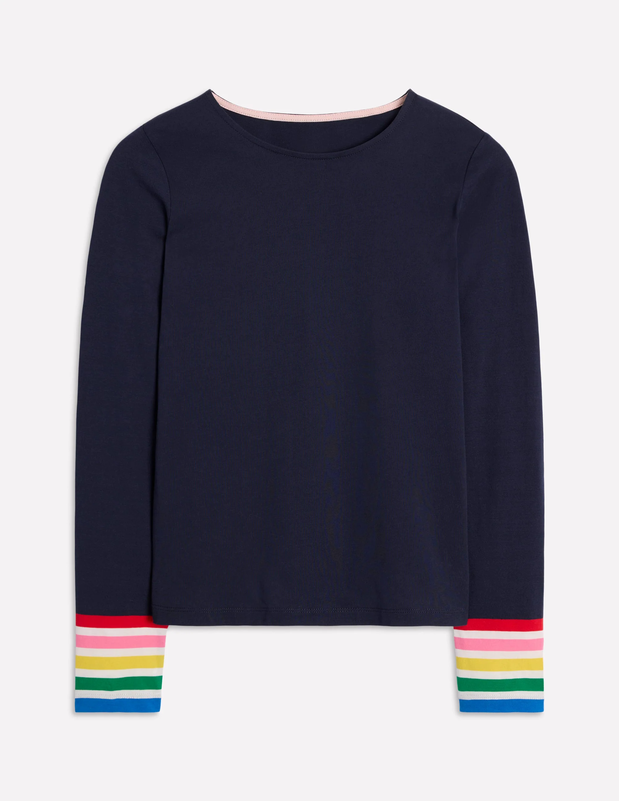 Stripe Cuff Top-Navy Rainbow Stripe Cuff Stripe Cuff Top-Navy Rainbow Stripe Cuff