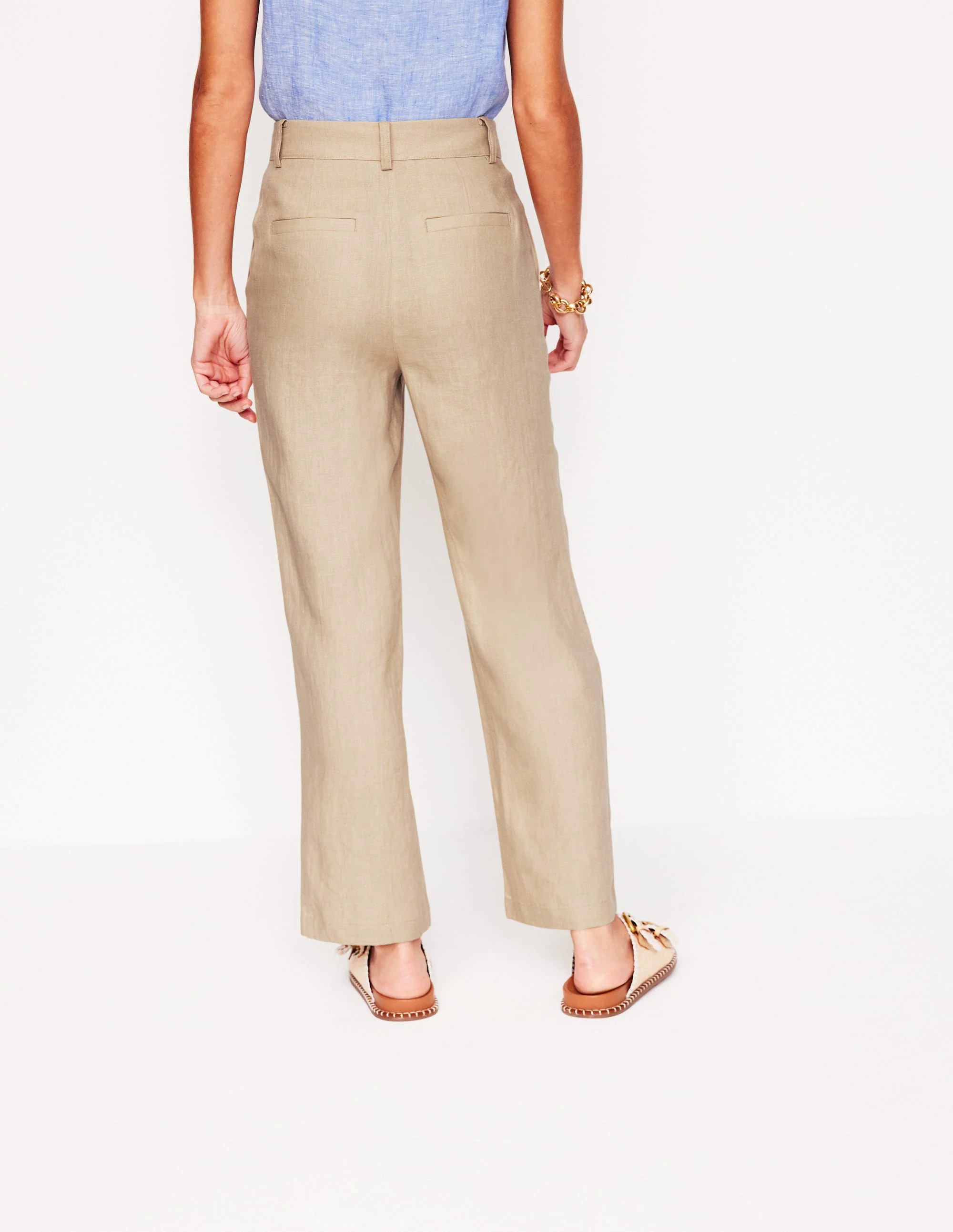 Westbourne Crop Linen Pants-Oatmeal Westbourne Crop Linen Pants-Oatmeal