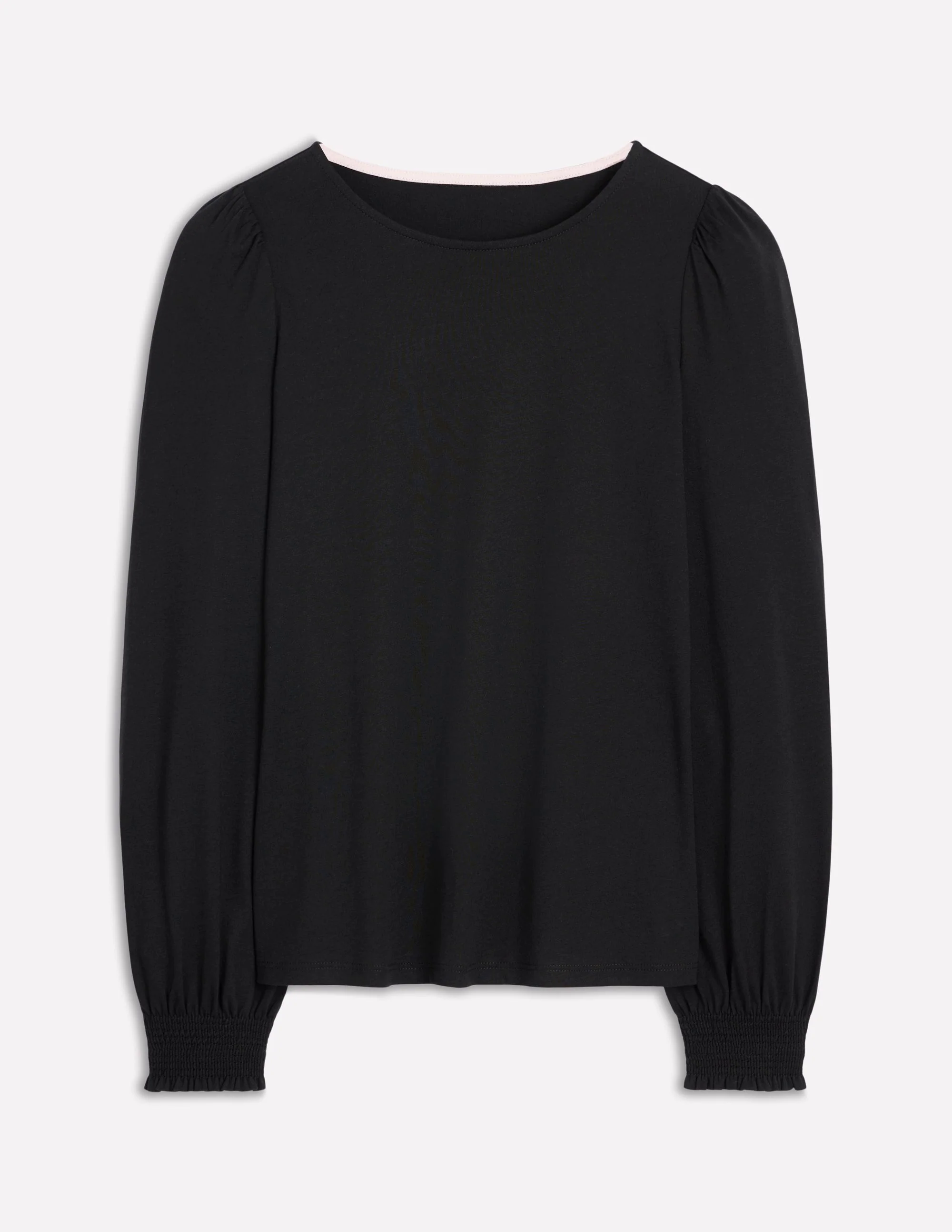 Smocked Cuff Supersoft Top-Black Smocked Cuff Supersoft Top-Black