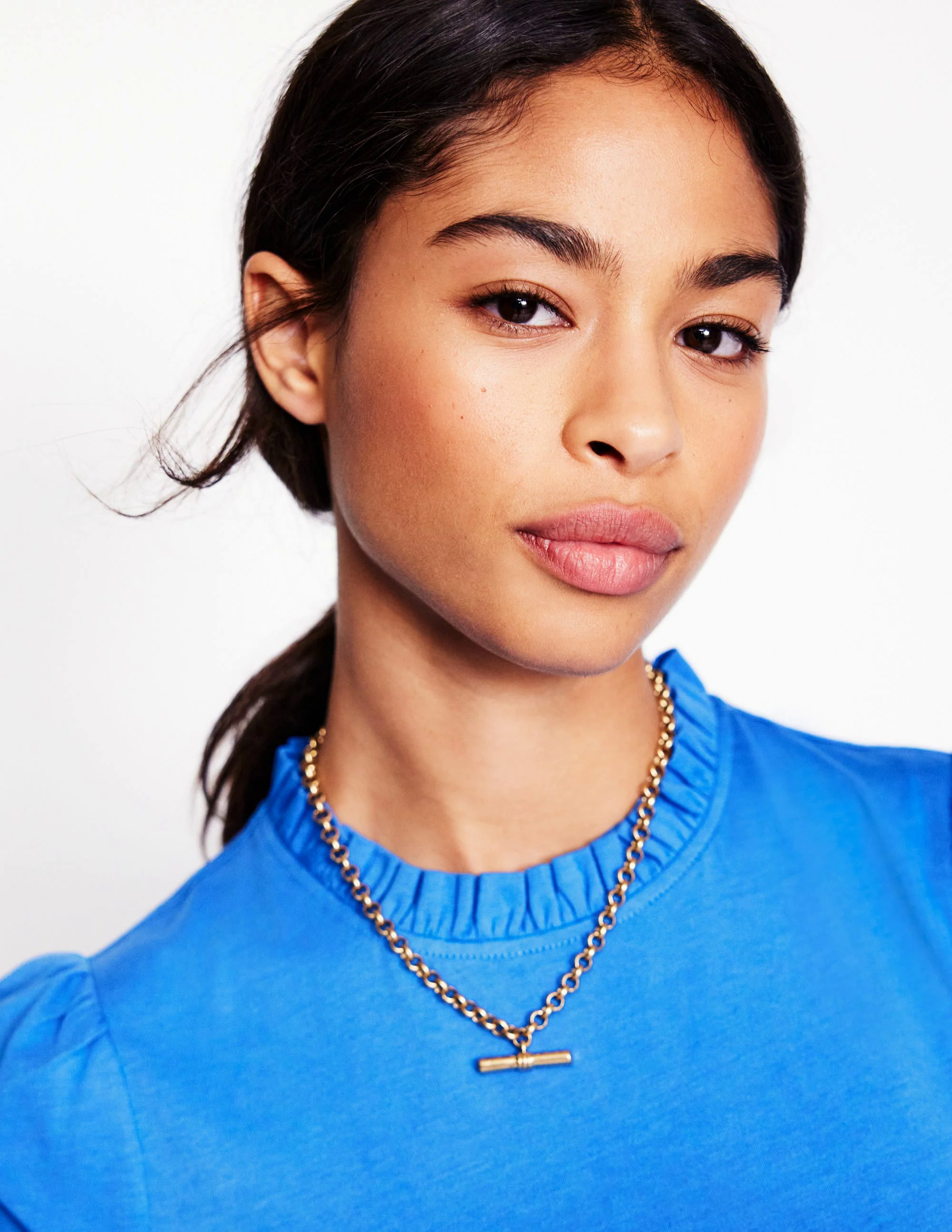 Supersoft Frill Detail Top-Captains Blue Supersoft Frill Detail Top-Captains Blue