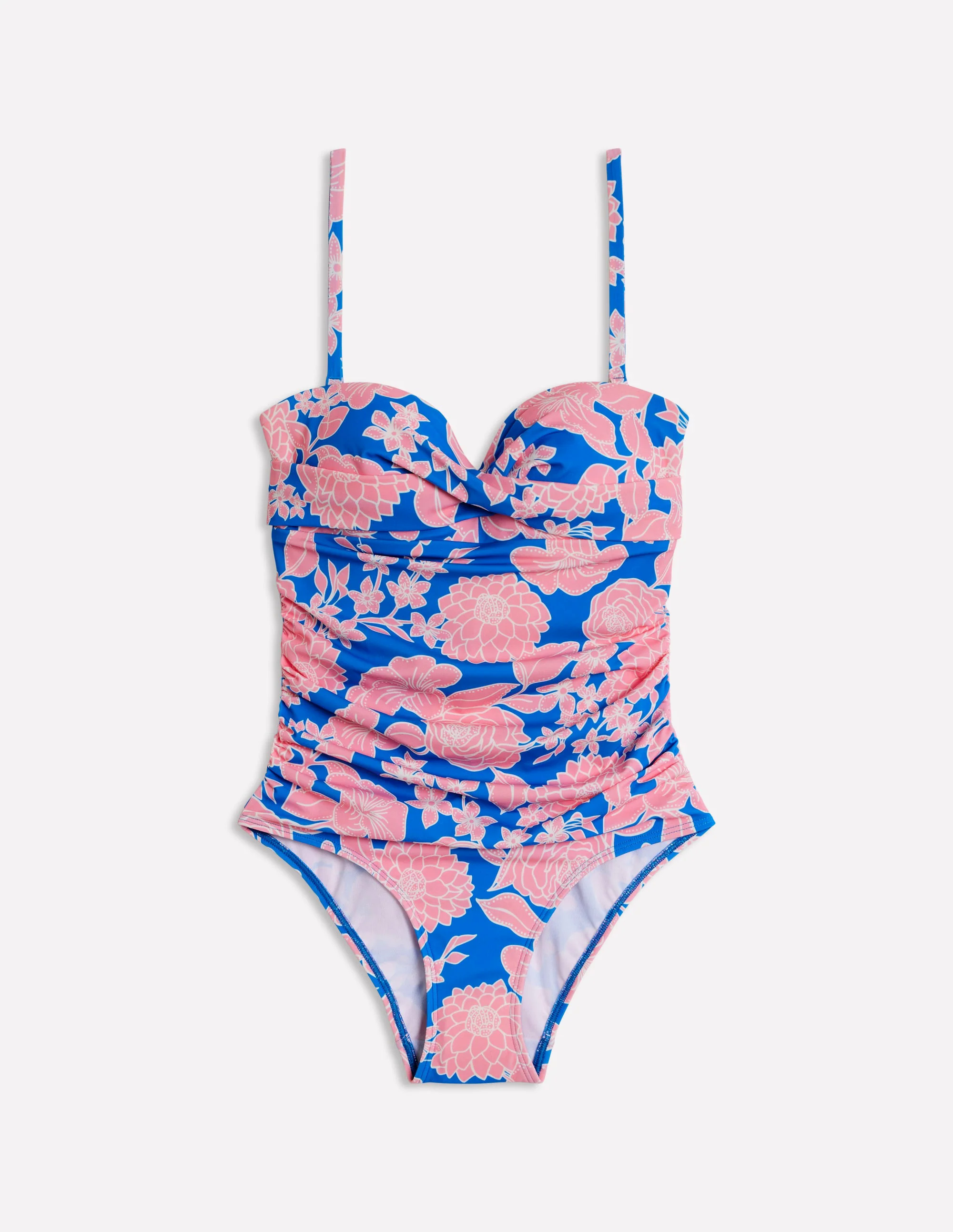  Twist Front Swimsuit-Indigo Bunting, Blossom
