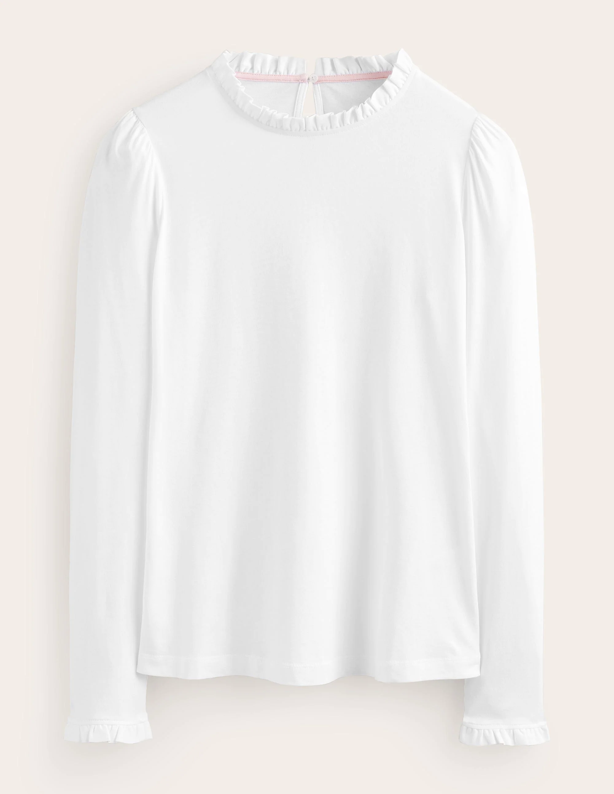 Supersoft Frill Detail Top-White Supersoft Frill Detail Top-White