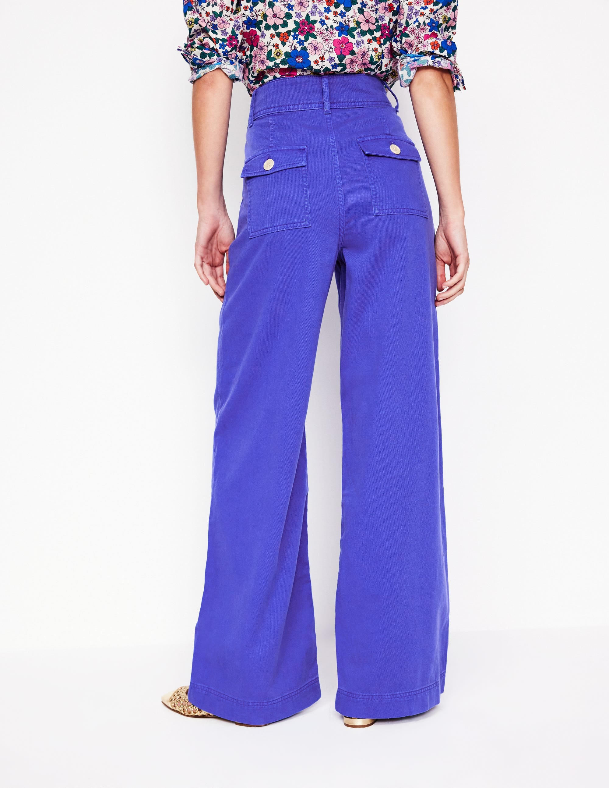  Wide Leg Trousers-Bright Blue