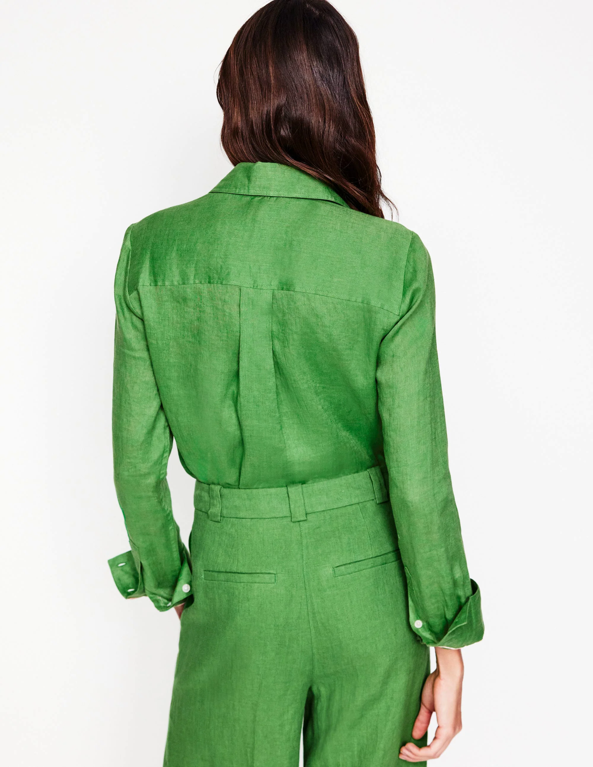 Linen Shirt-Paradise Green