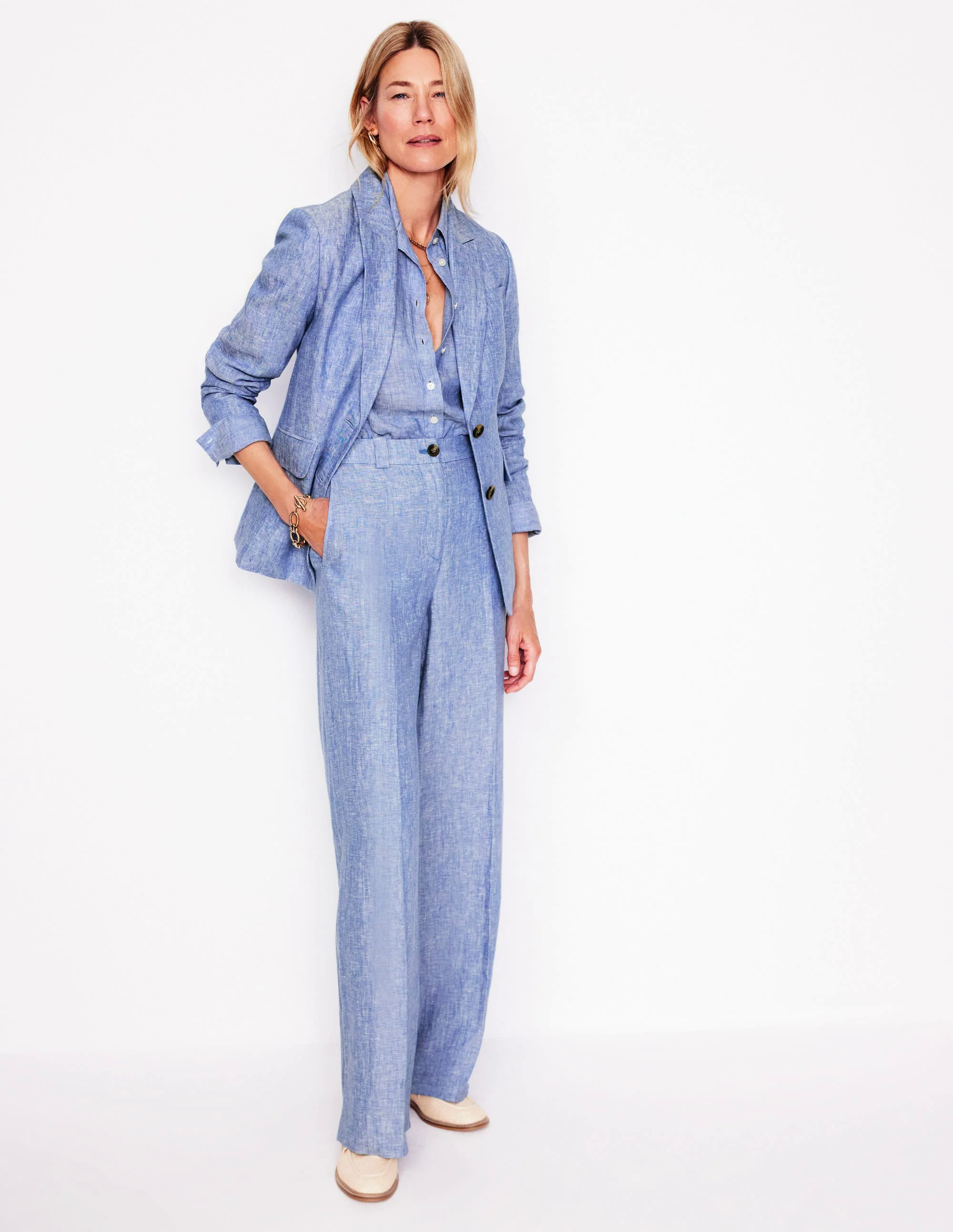 Stamford Linen Blazer-Chambray Stamford Linen Blazer-Chambray