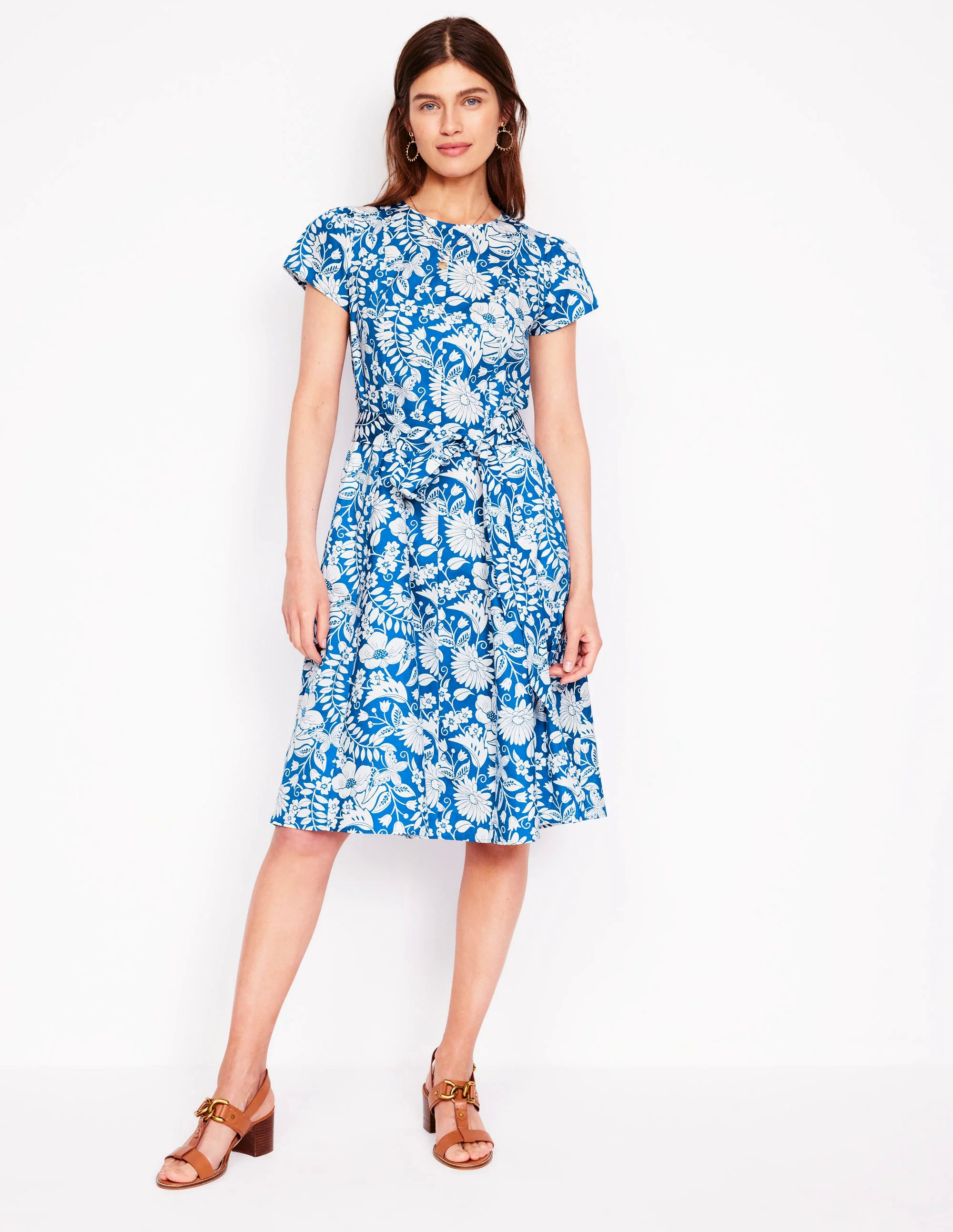 Imo Cotton Short Dress-Gallery Blue, Wildflower Trail Imo Cotton Short Dress-Gallery Blue, Wildflower Trail