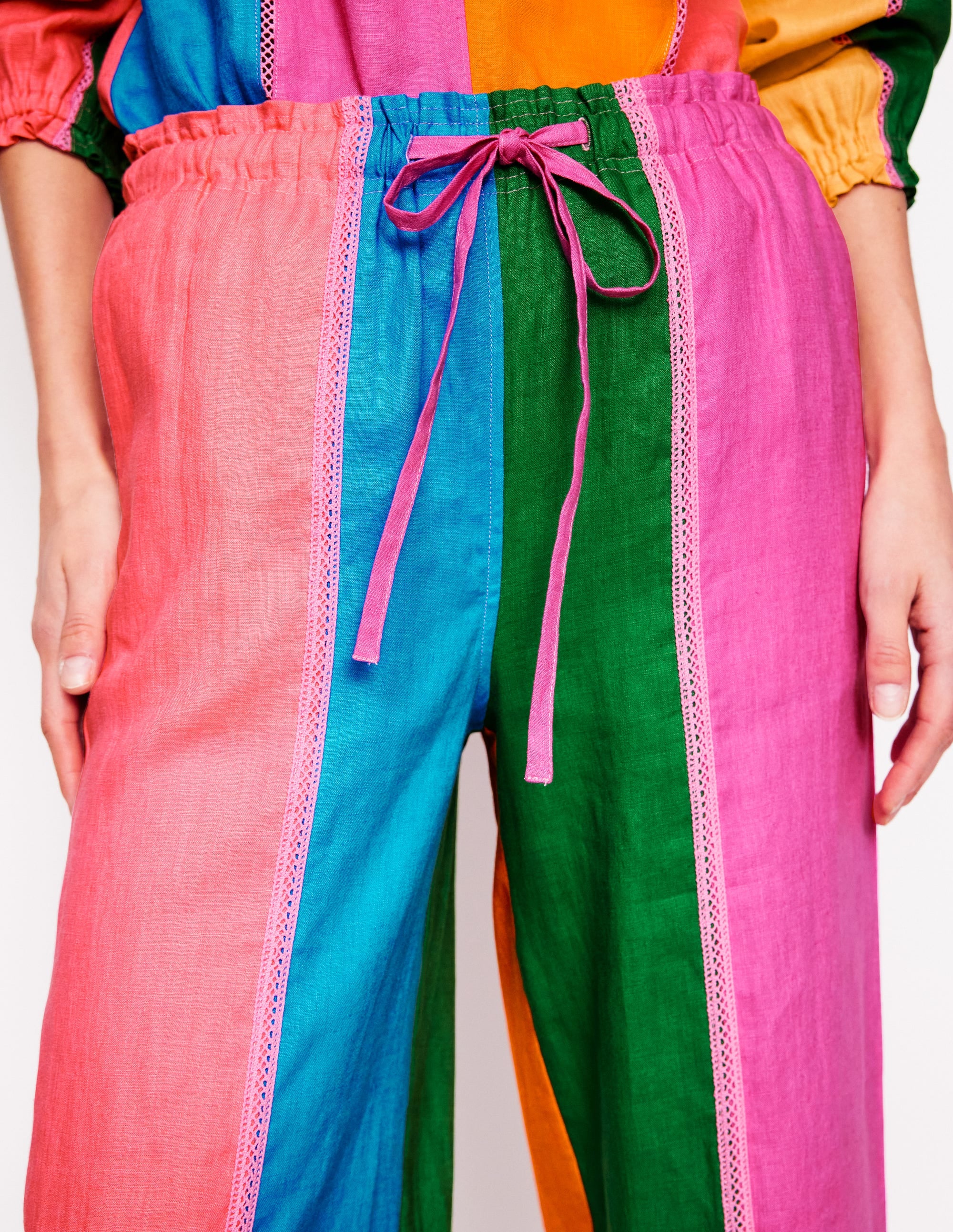 Islington Linen Pants-Multi Colourblock Islington Linen Pants-Multi Colourblock