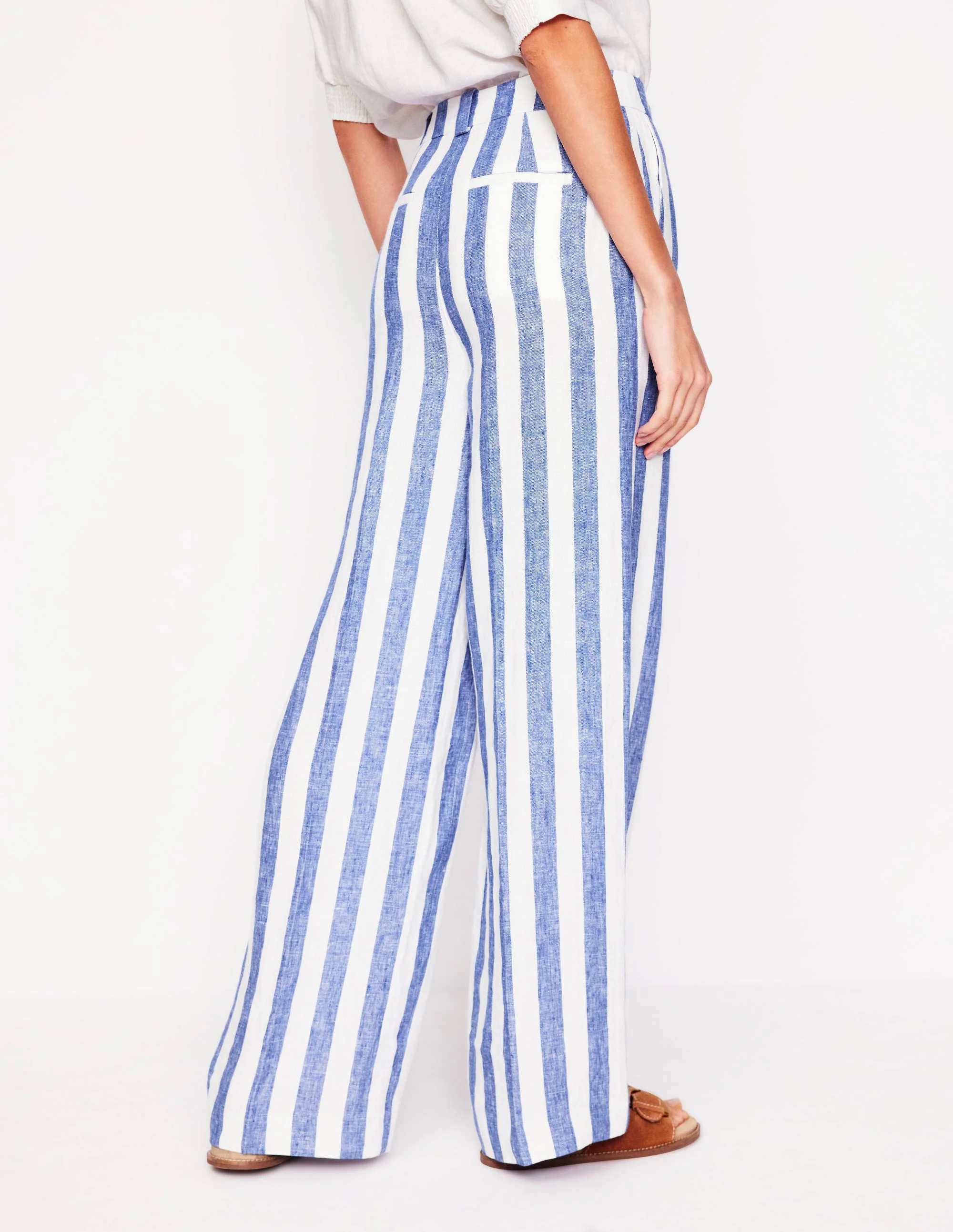 Westbourne Linen Pants-Bright Blue Stripe Westbourne Linen Pants-Bright Blue Stripe