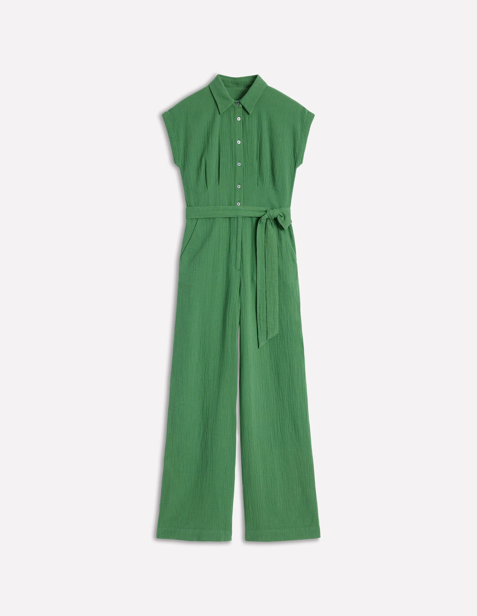  Double Cloth Jumpsuit-Paradise Green