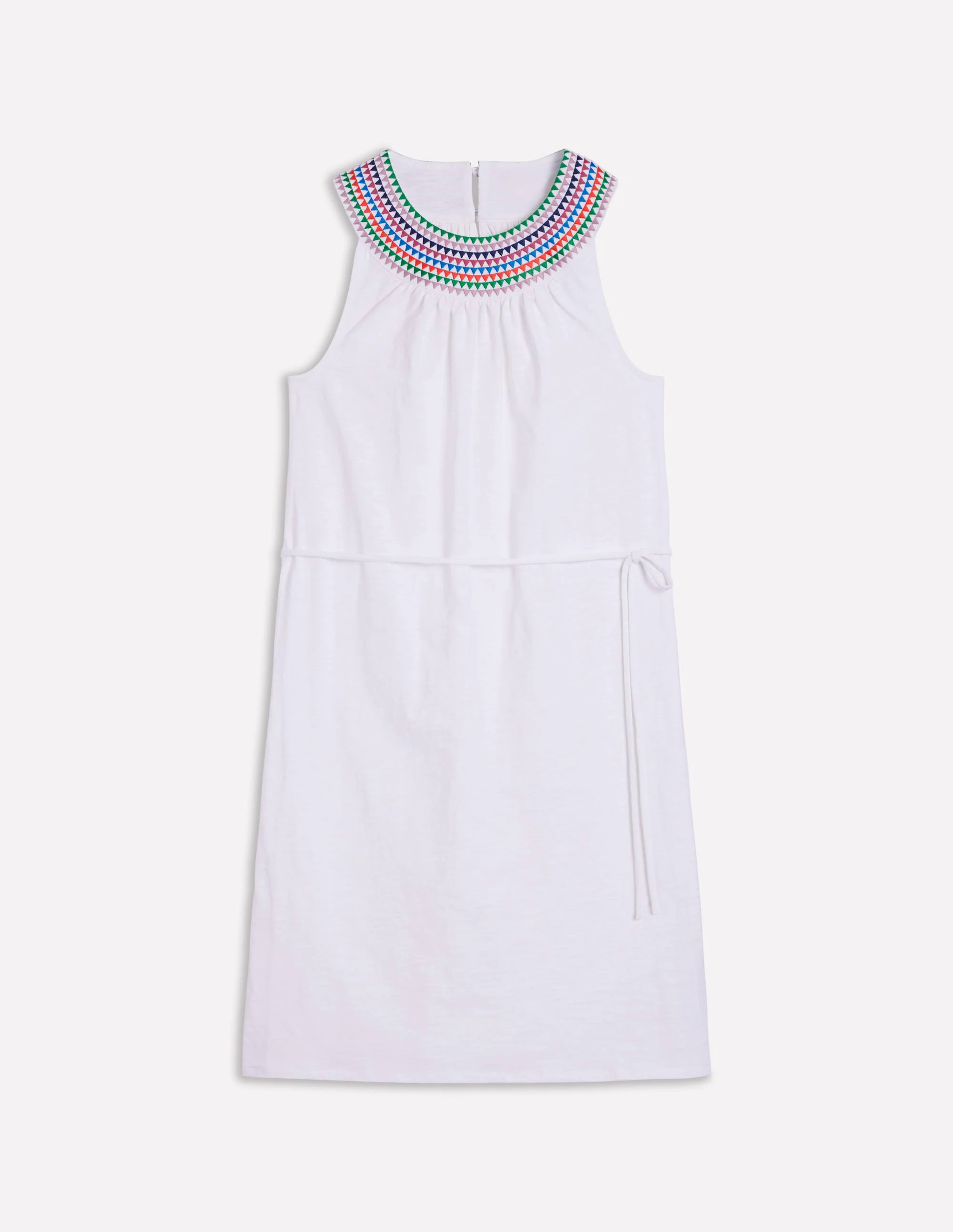 Eleni Embroidered Short Dress-White Eleni Embroidered Short Dress-White