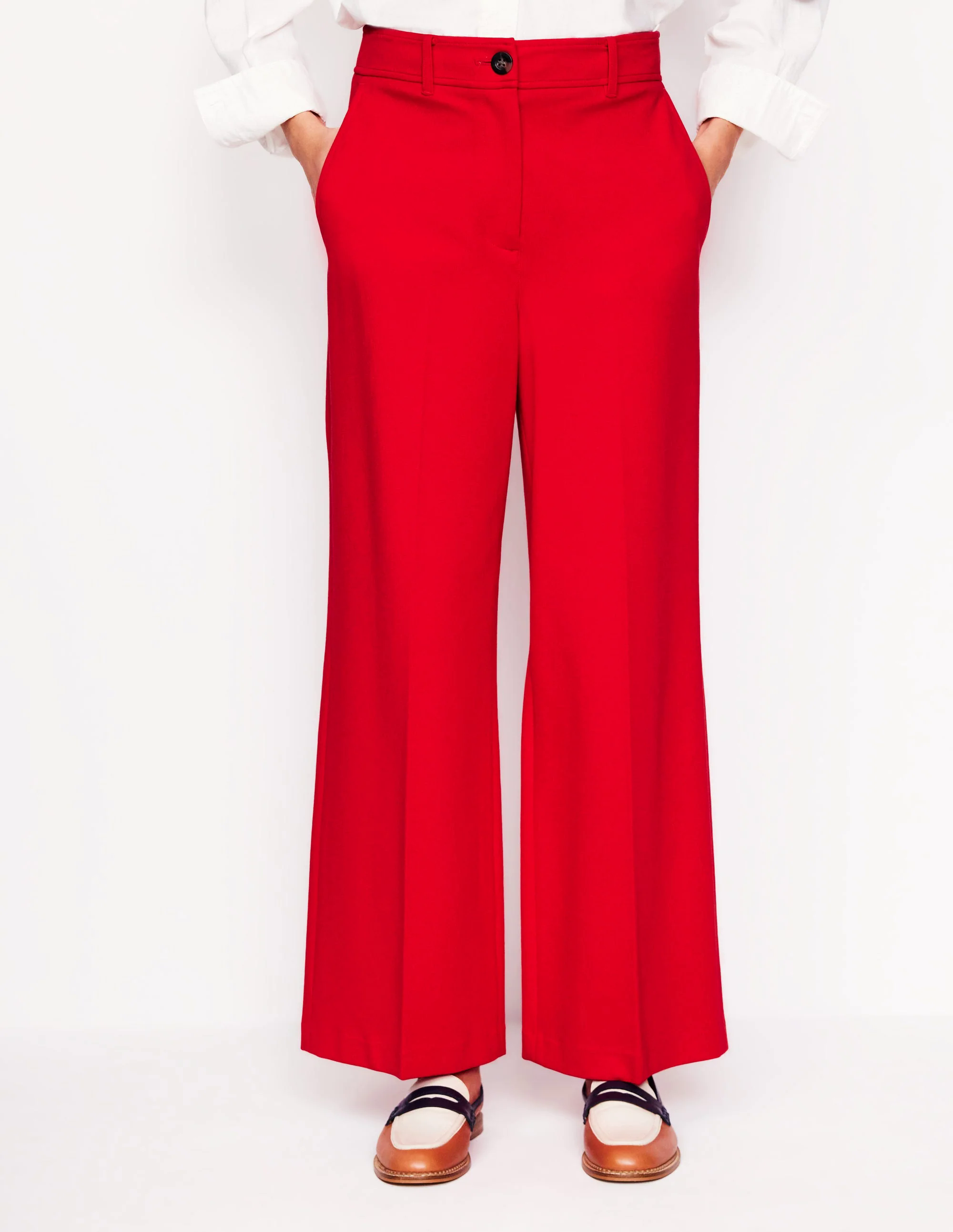 Cropped Ponte Pants-Hot Pepper Cropped Ponte Pants-Hot Pepper