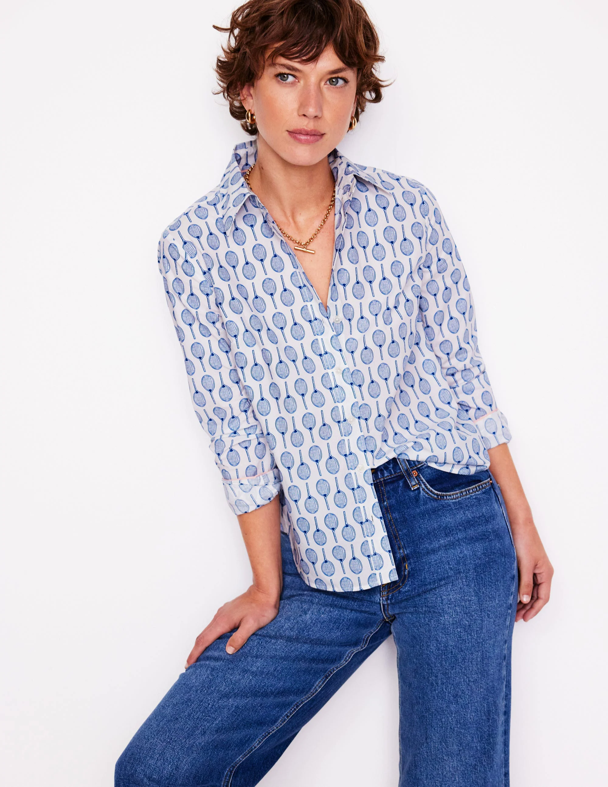 Cotton Shirt-Ivory, Tennis