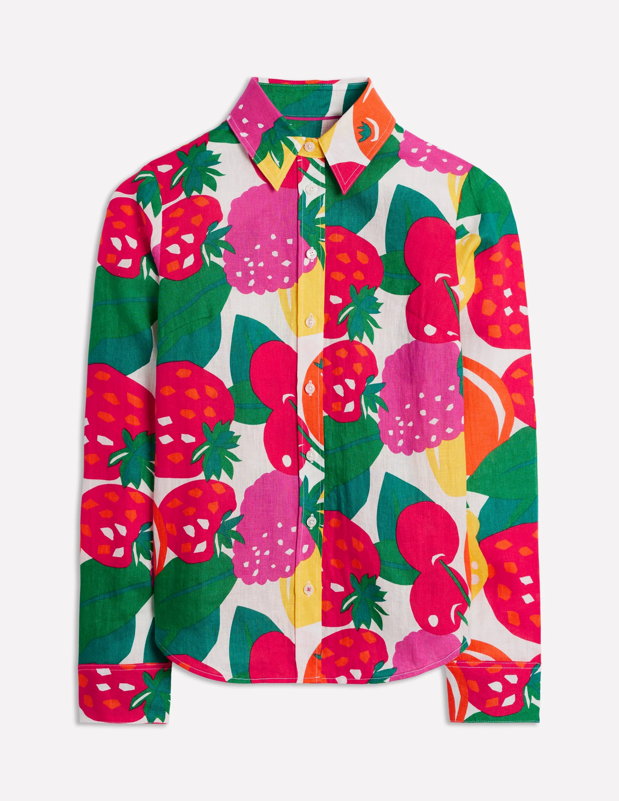  Linen Shirt-Multi, Summer Fruits