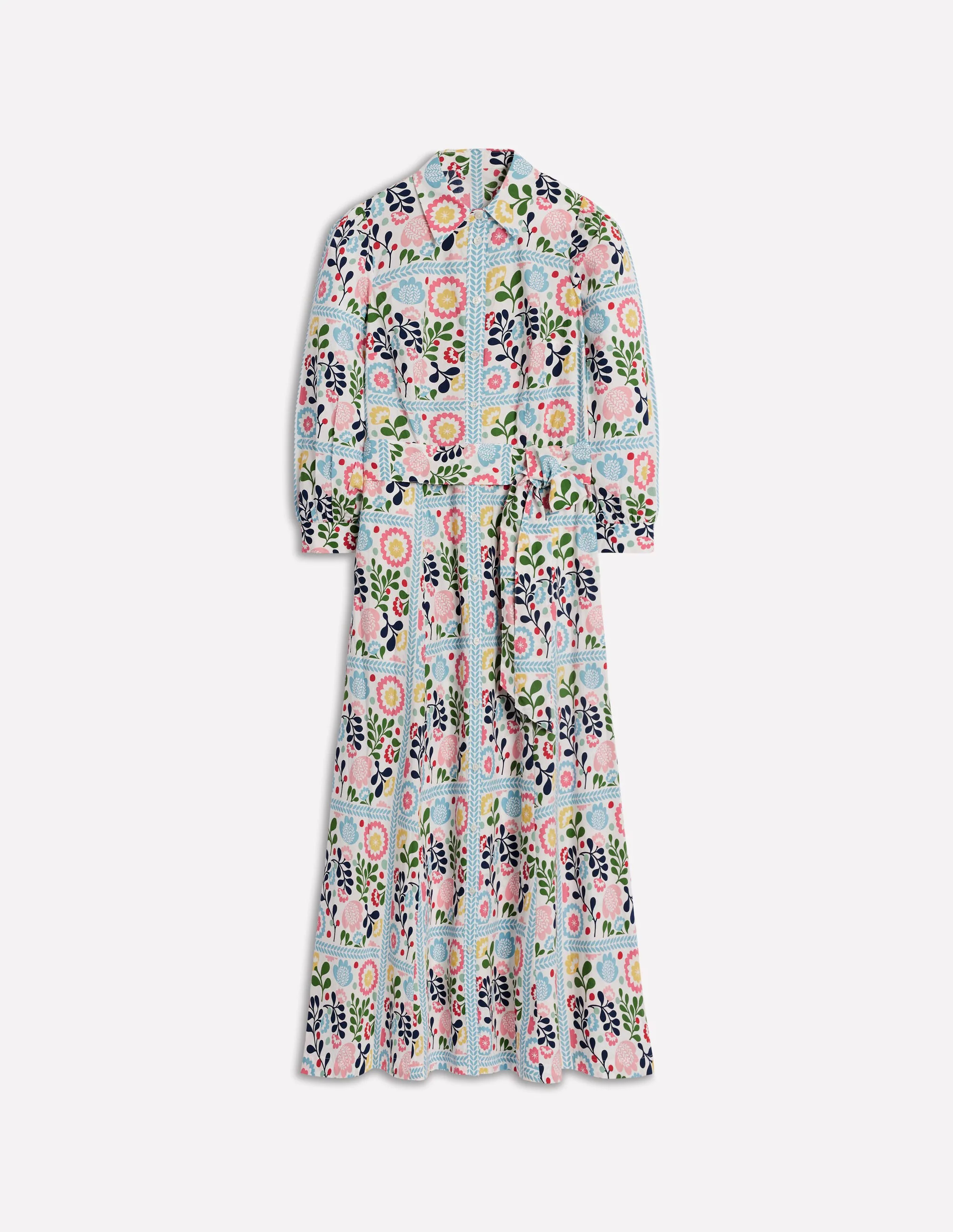  Cotton Shirt Dress-Multi, Walled Garden