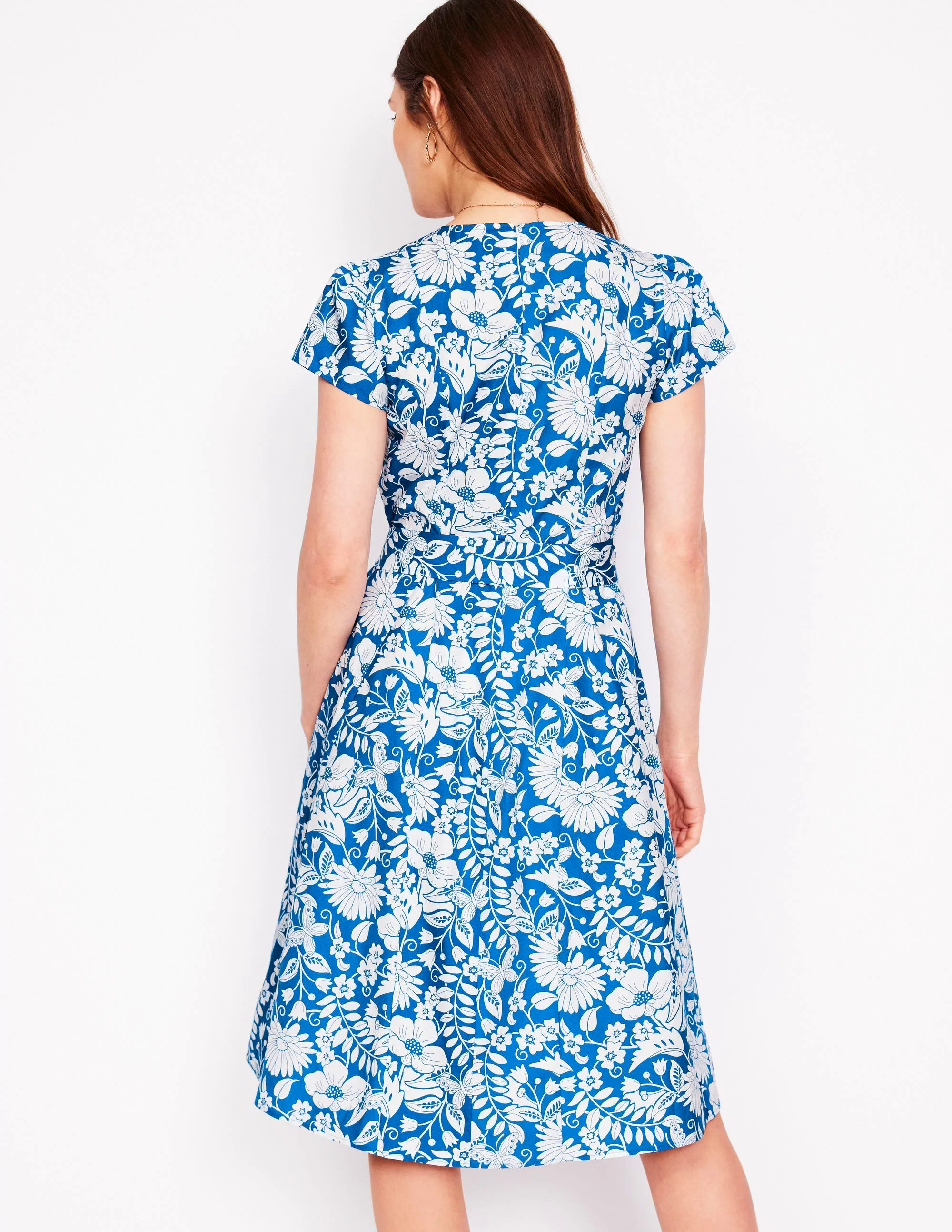 Imo Cotton Short Dress-Gallery Blue, Wildflower Trail Imo Cotton Short Dress-Gallery Blue, Wildflower Trail