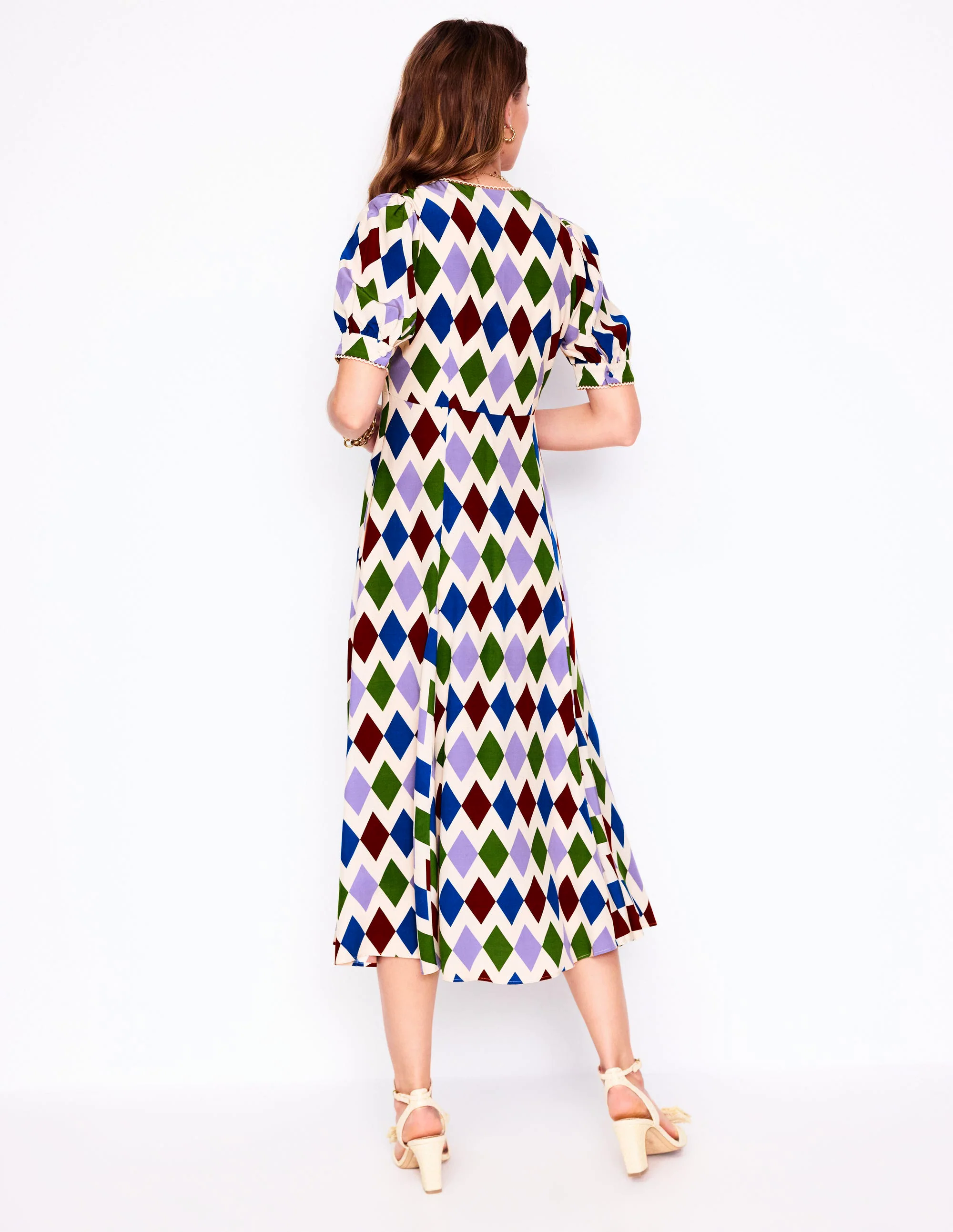  Tea Dress-Multi, Diamond Stripe