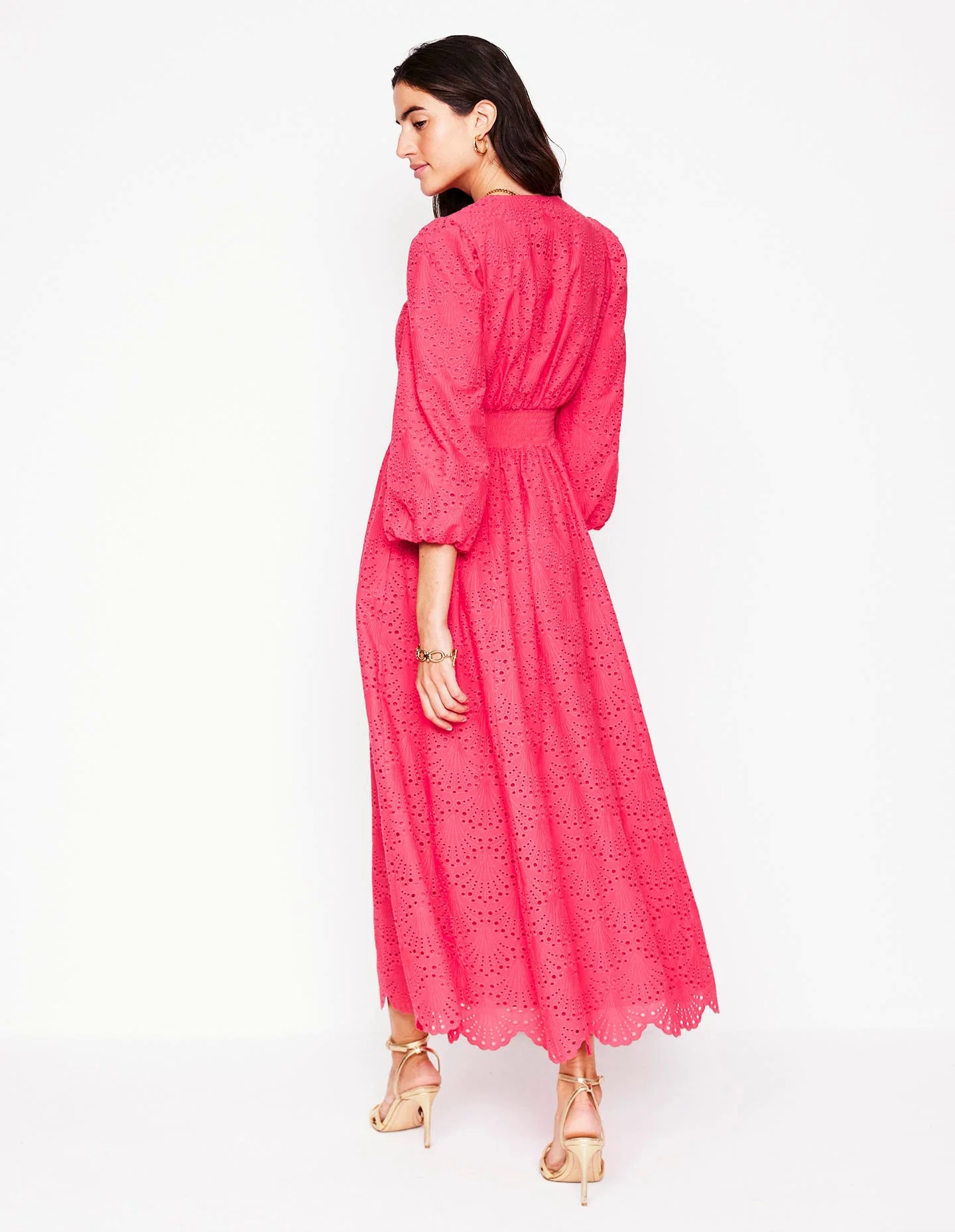 Lola Broderie Maxi Dress-Camelia Pink Lola Broderie Maxi Dress-Camelia Pink