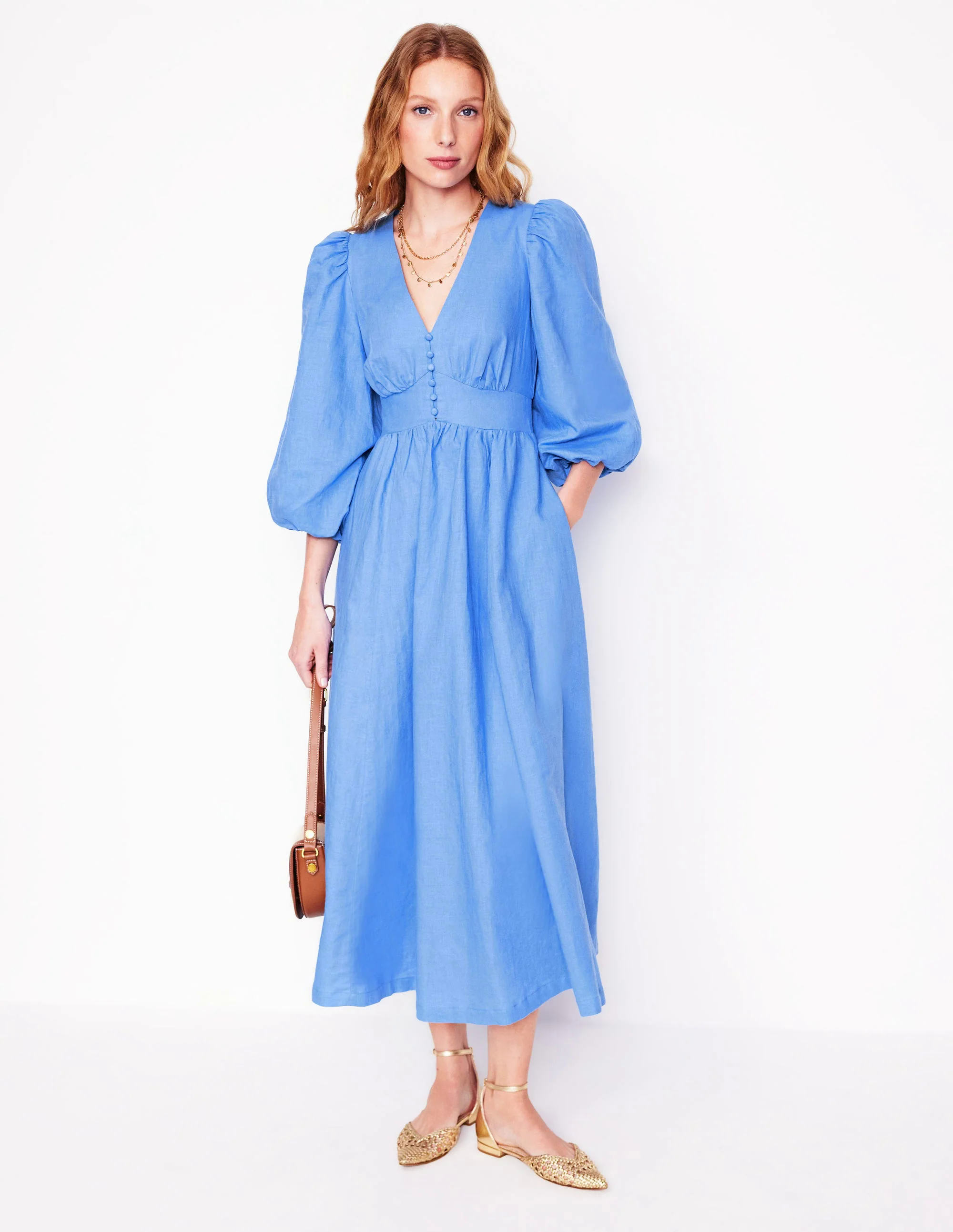 Lola Blouson Maxi Dress-Ocean Blue Lola Blouson Maxi Dress-Ocean Blue