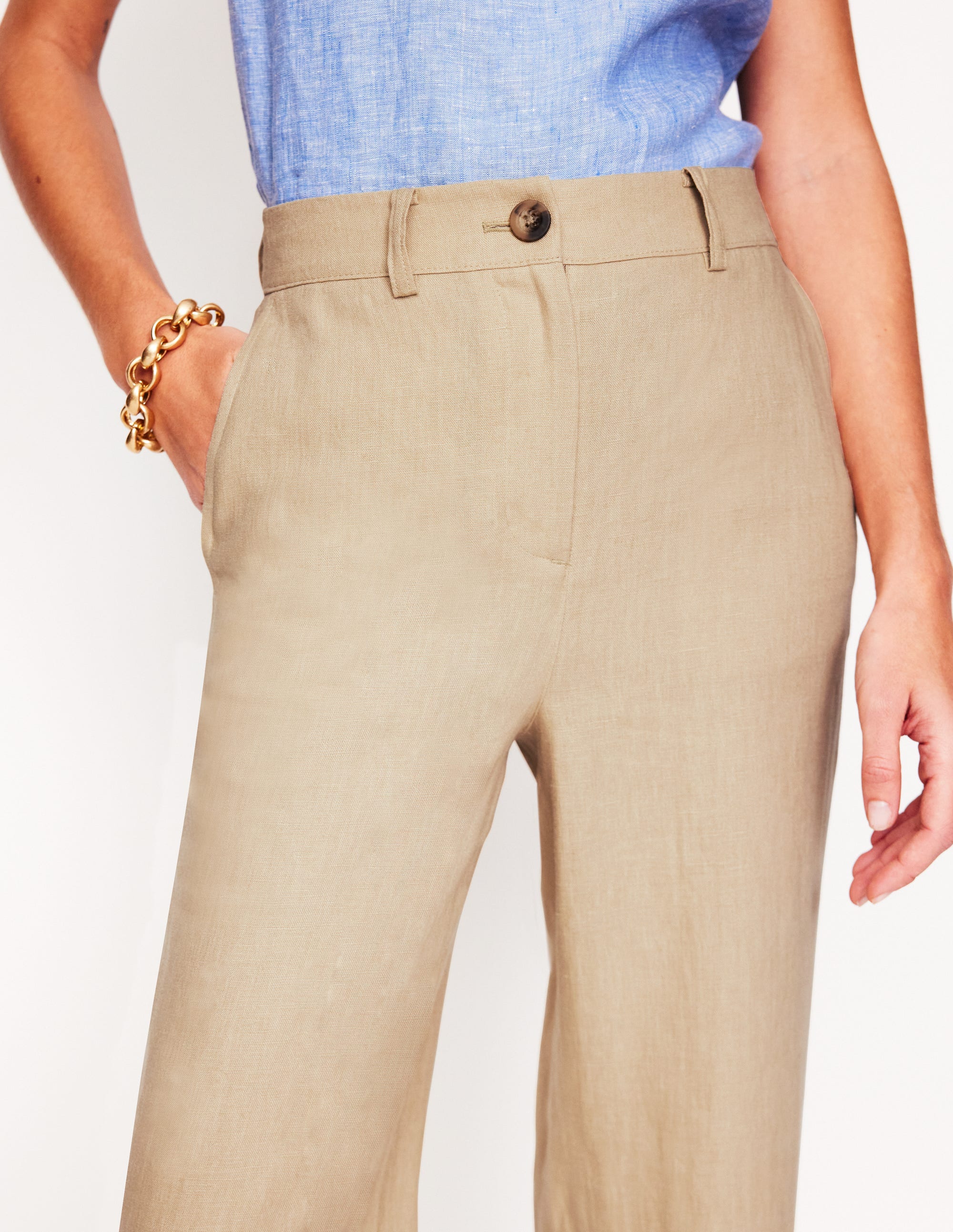 Westbourne Crop Linen Pants-Oatmeal Westbourne Crop Linen Pants-Oatmeal