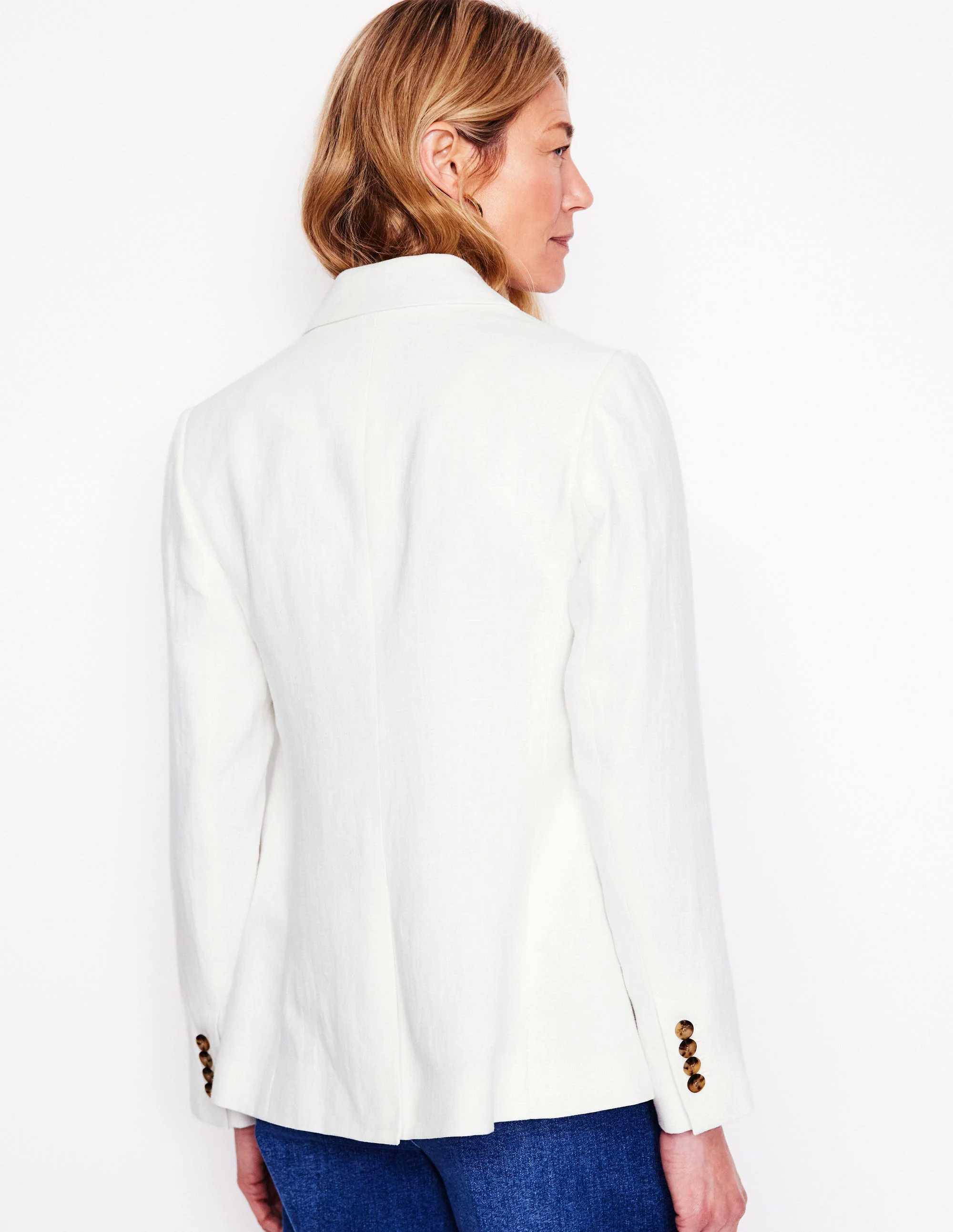 Linen Blazer-White