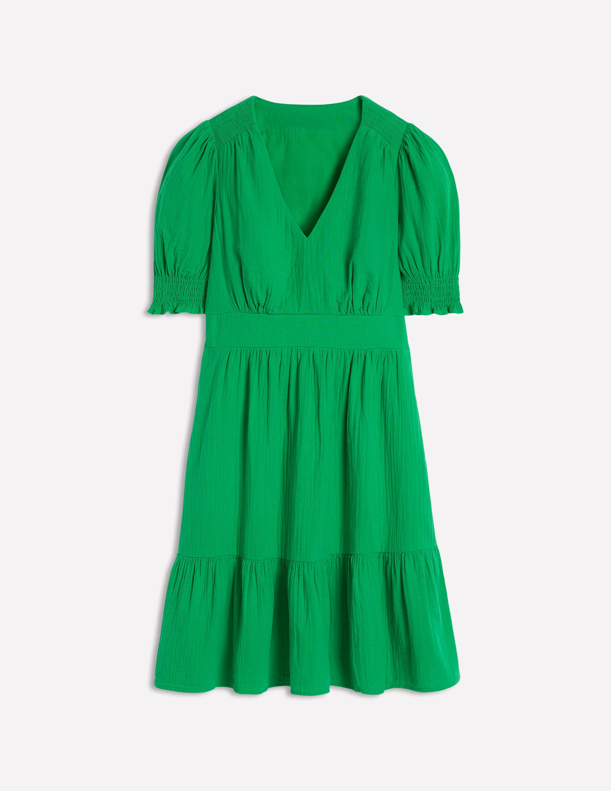  Double Cloth Short Dress-Bright Green
