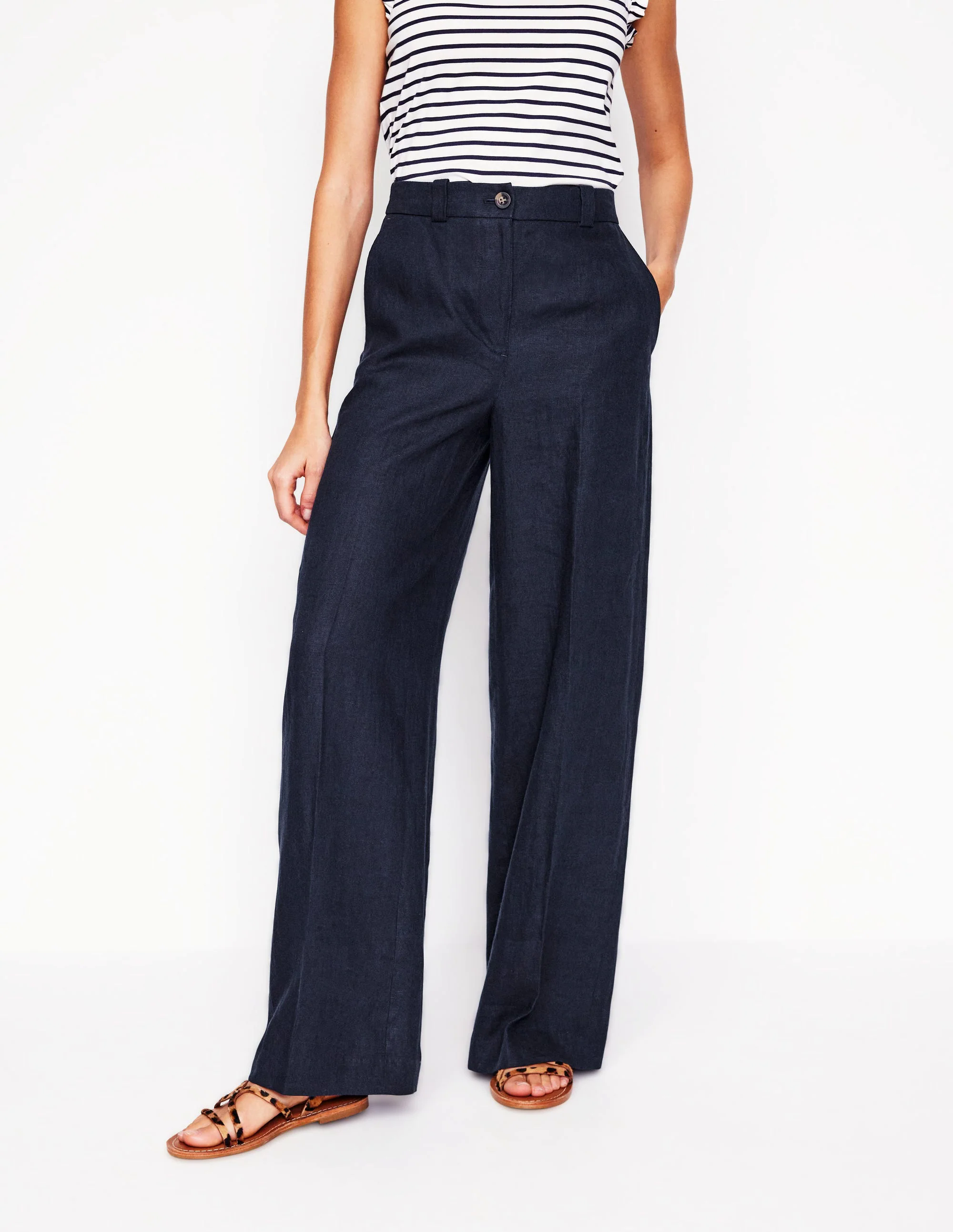 Westbourne Linen Pants-Navy Westbourne Linen Pants-Navy
