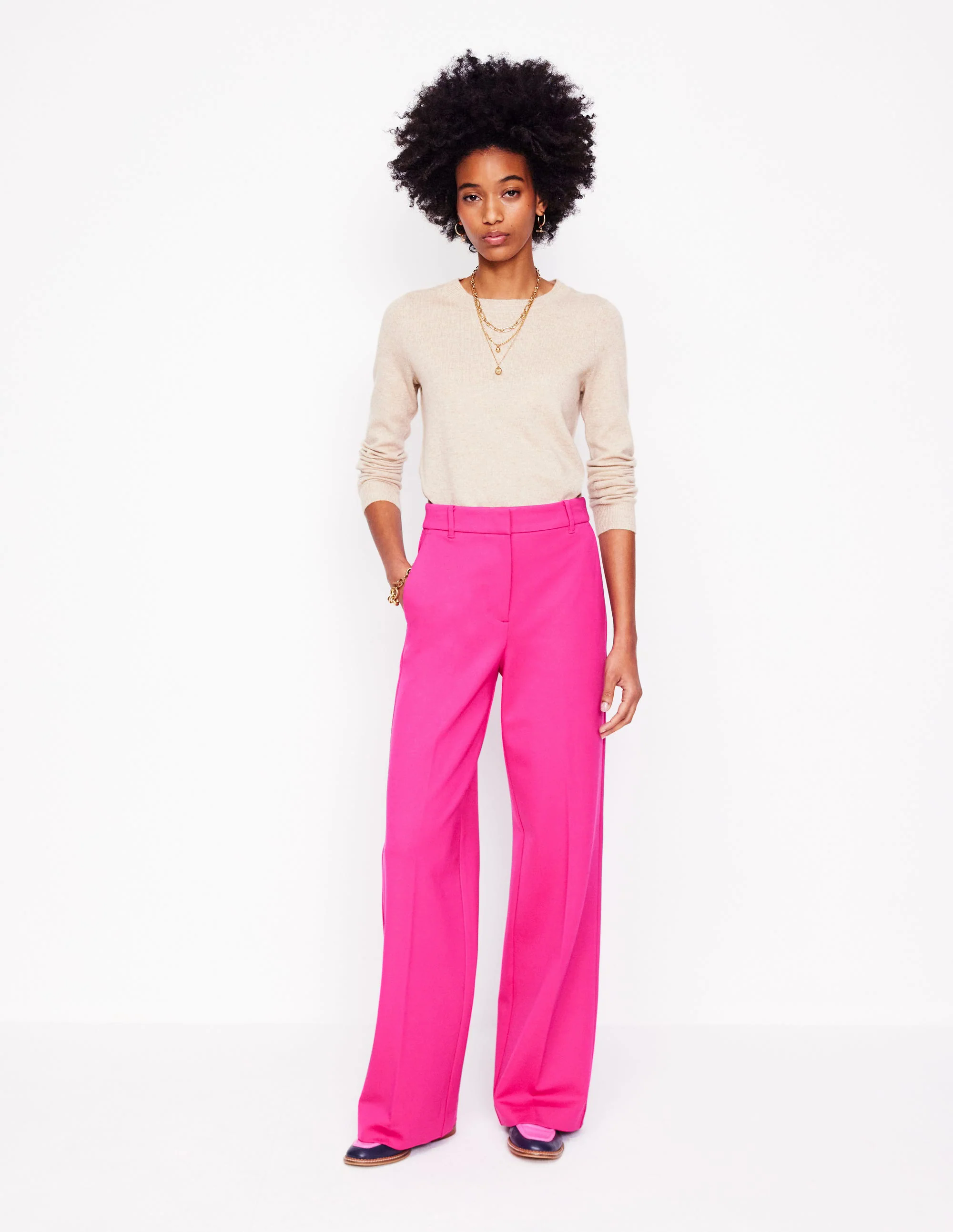  Ponte Trousers-Pink Peony
